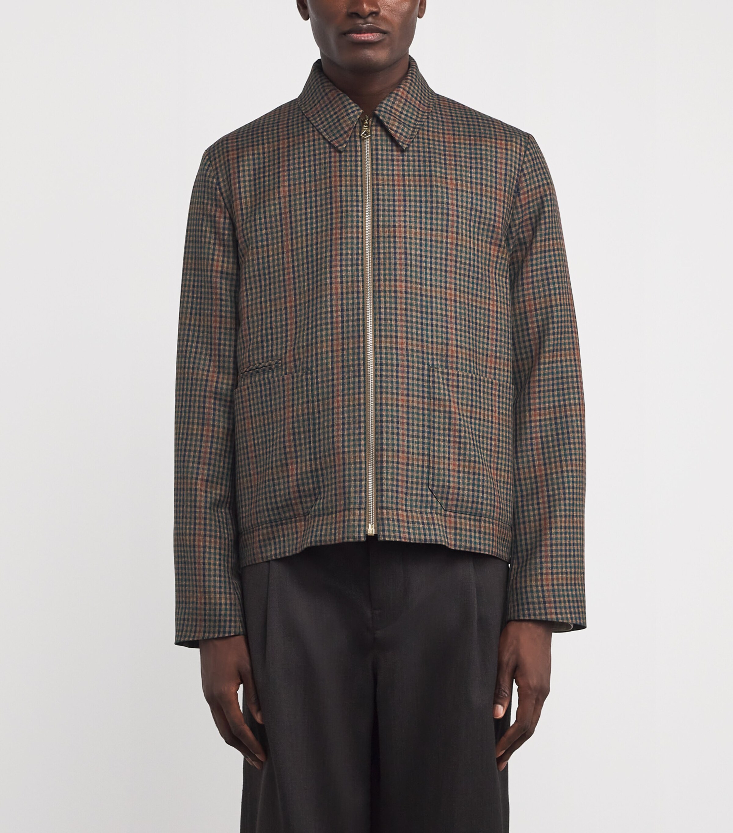 Wool Check Jacket 62_TAN Image 3