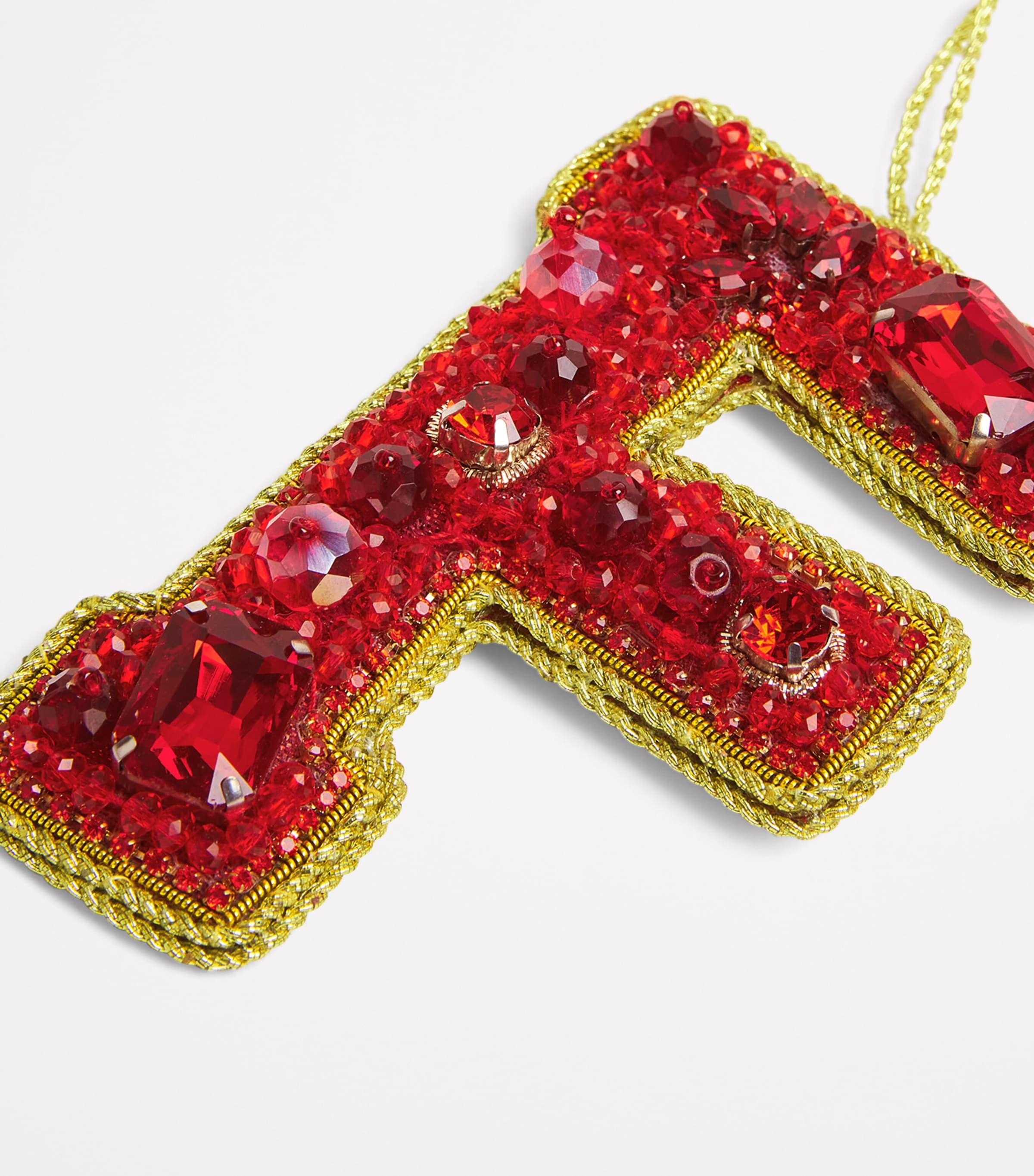 Embellished F Tree Decoration RED Image 2