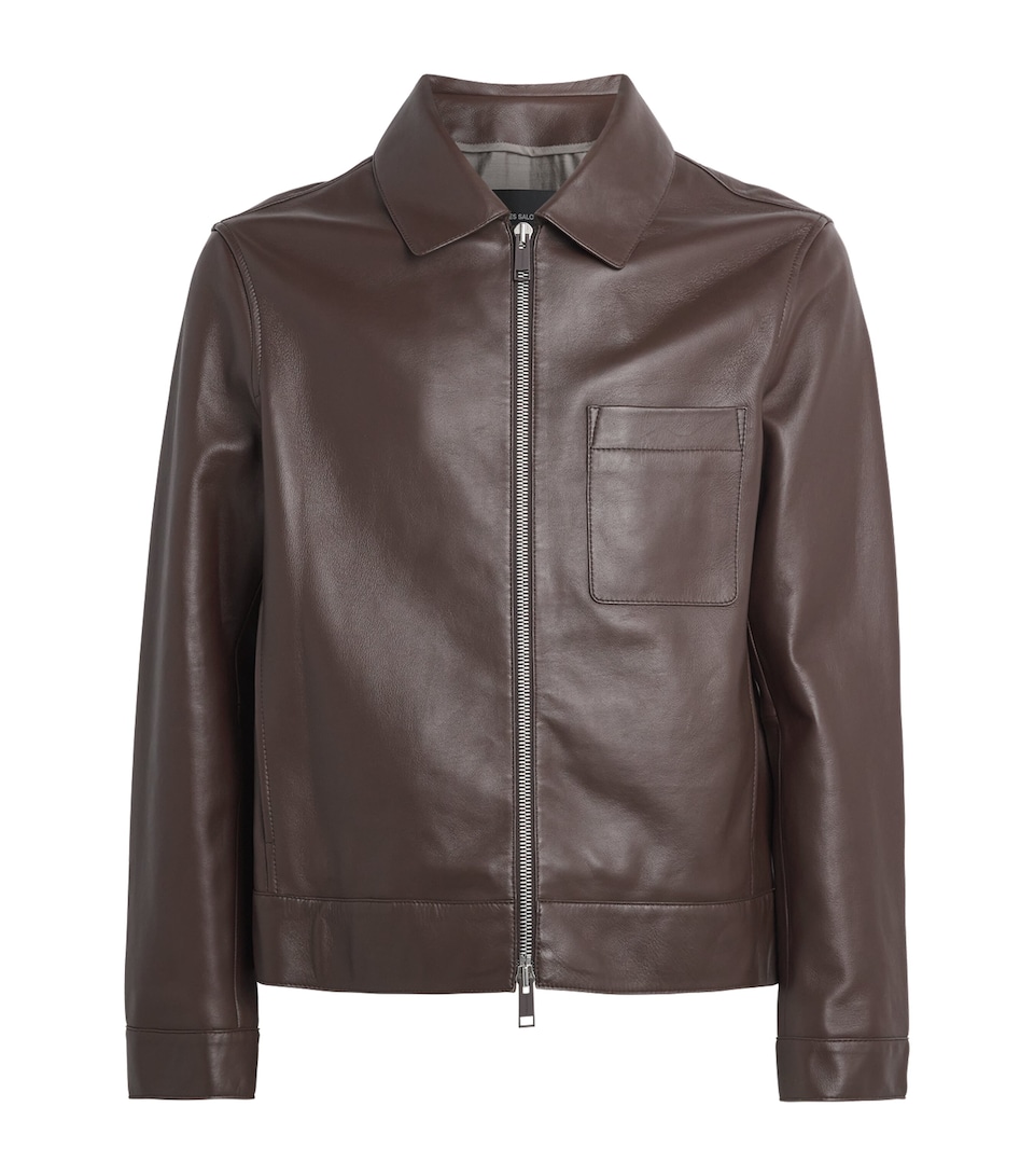Yves Salomon Lambskin Zip-Up Jacket Chia