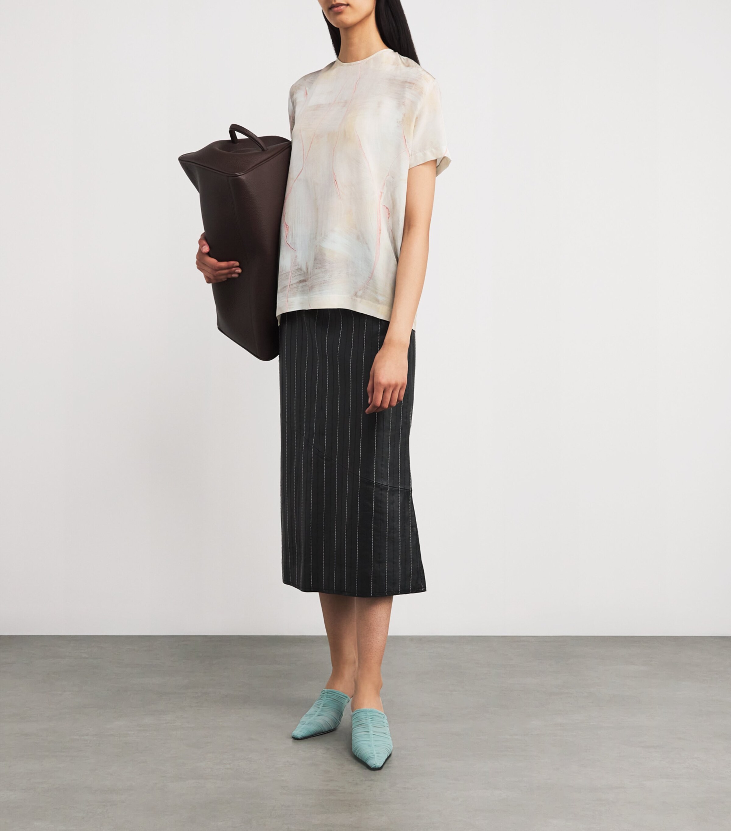 Fabiana Filippi Womens Silk T-Shirt Burro/acro/peona Image 2