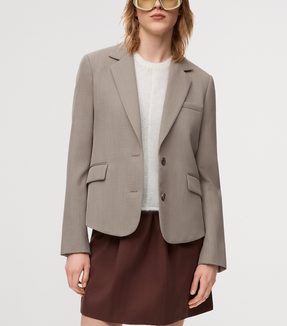 Wool Buckle-Back Blazer BEIGE MELANGE Image 3