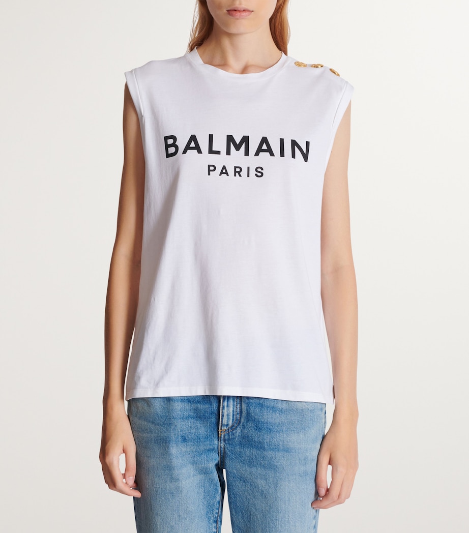 Logo Paris Tank Top GAB BLANC/NOIR Image 3