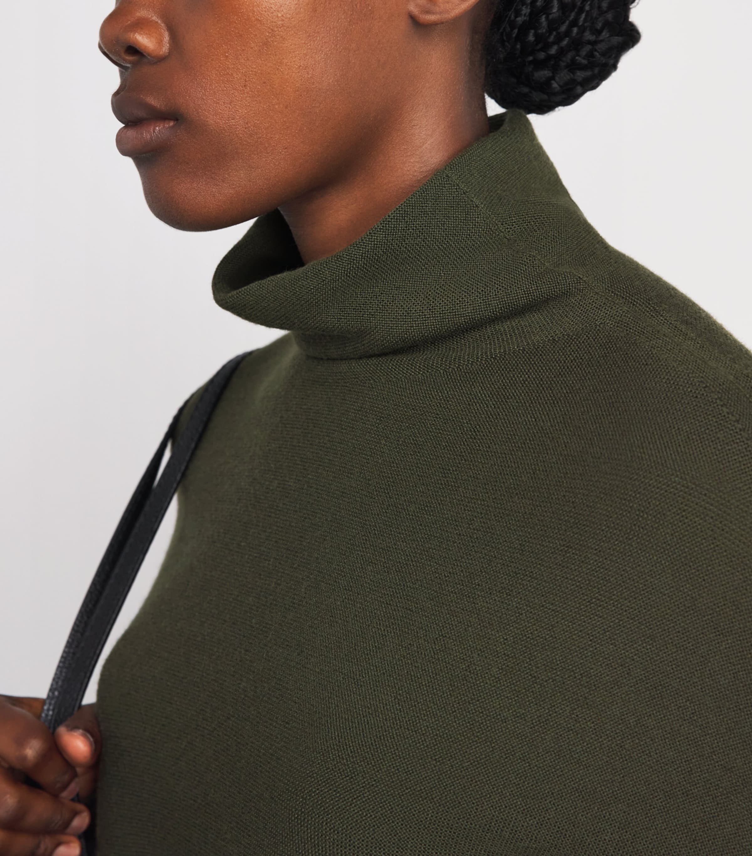 Molli Womens Virgin Wool Rollneck Sweater Khaki Image 3