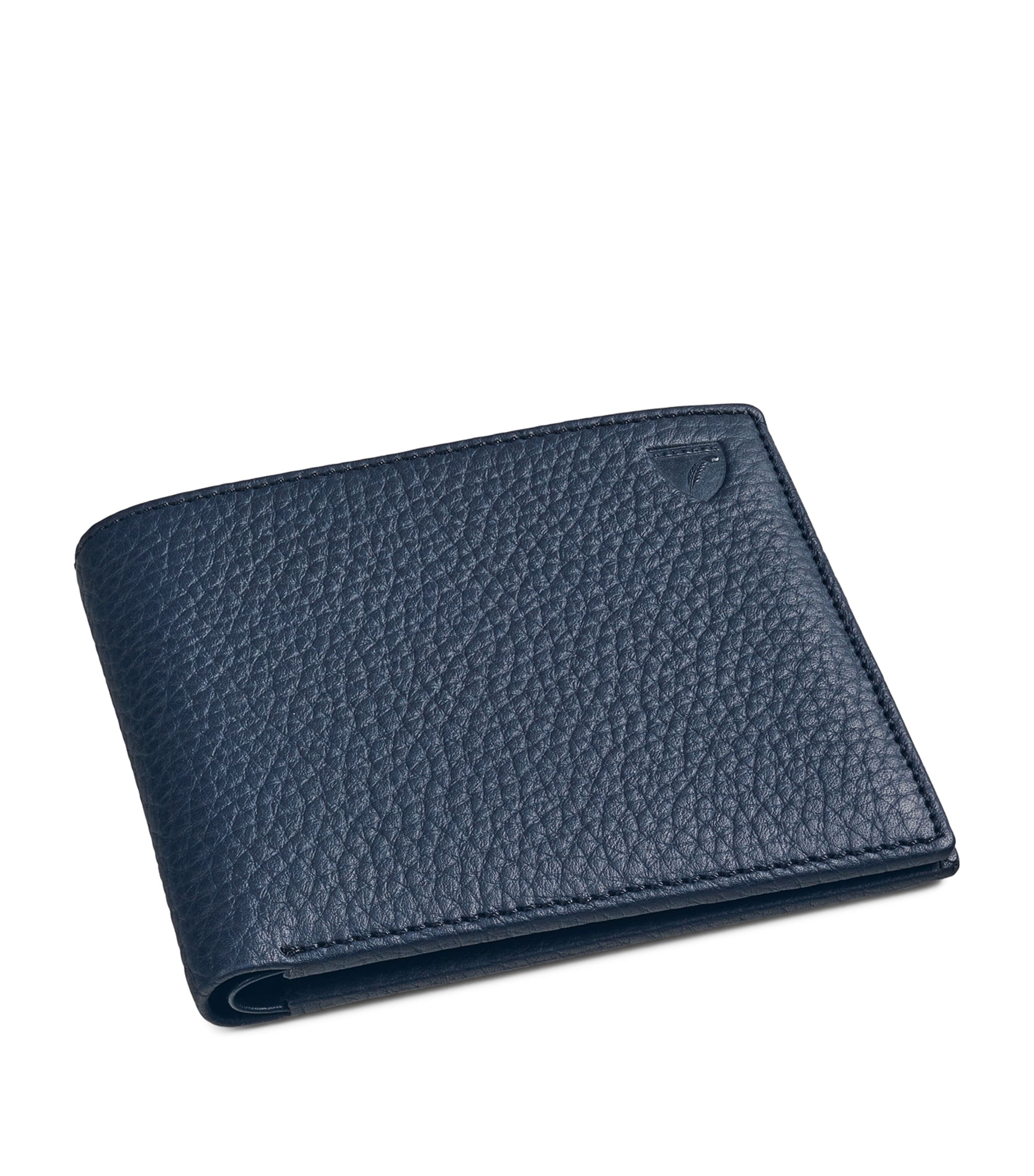 Aspinal Of London Classic Billfold Leather Wallet In Navy