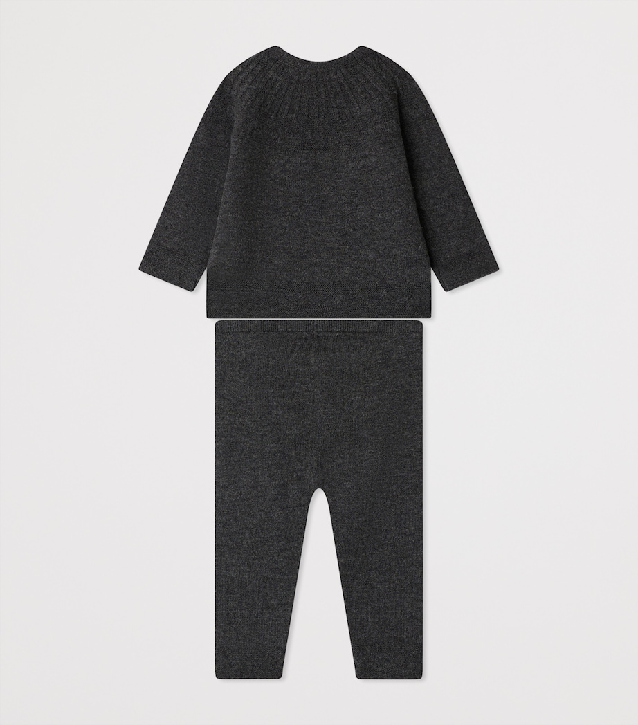 Wool-Cotton Jina Top and Trousers Set (1-18 Months) GRIS CHINE F. Image 2