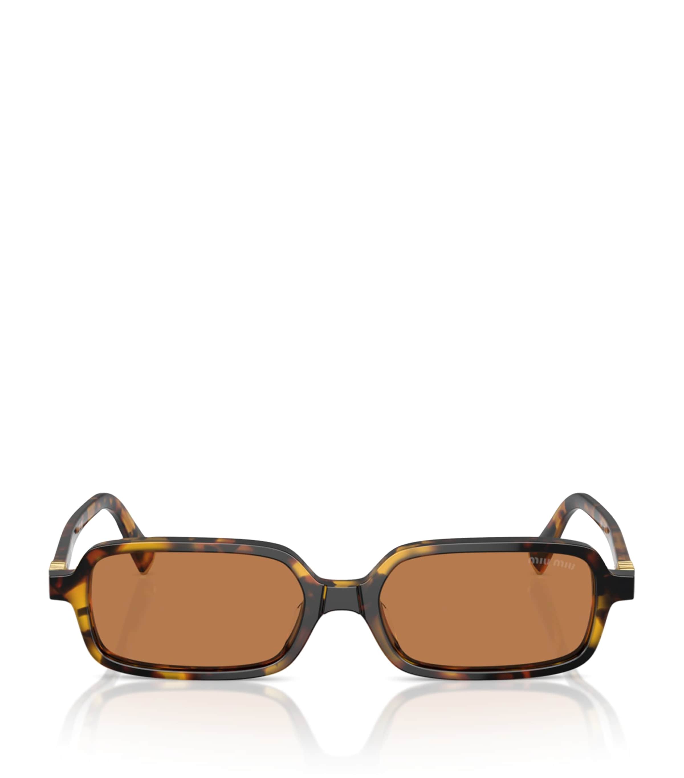 Miu Miu Rectangular-frame Tortoiseshell Acetate Sunglasses In Brown