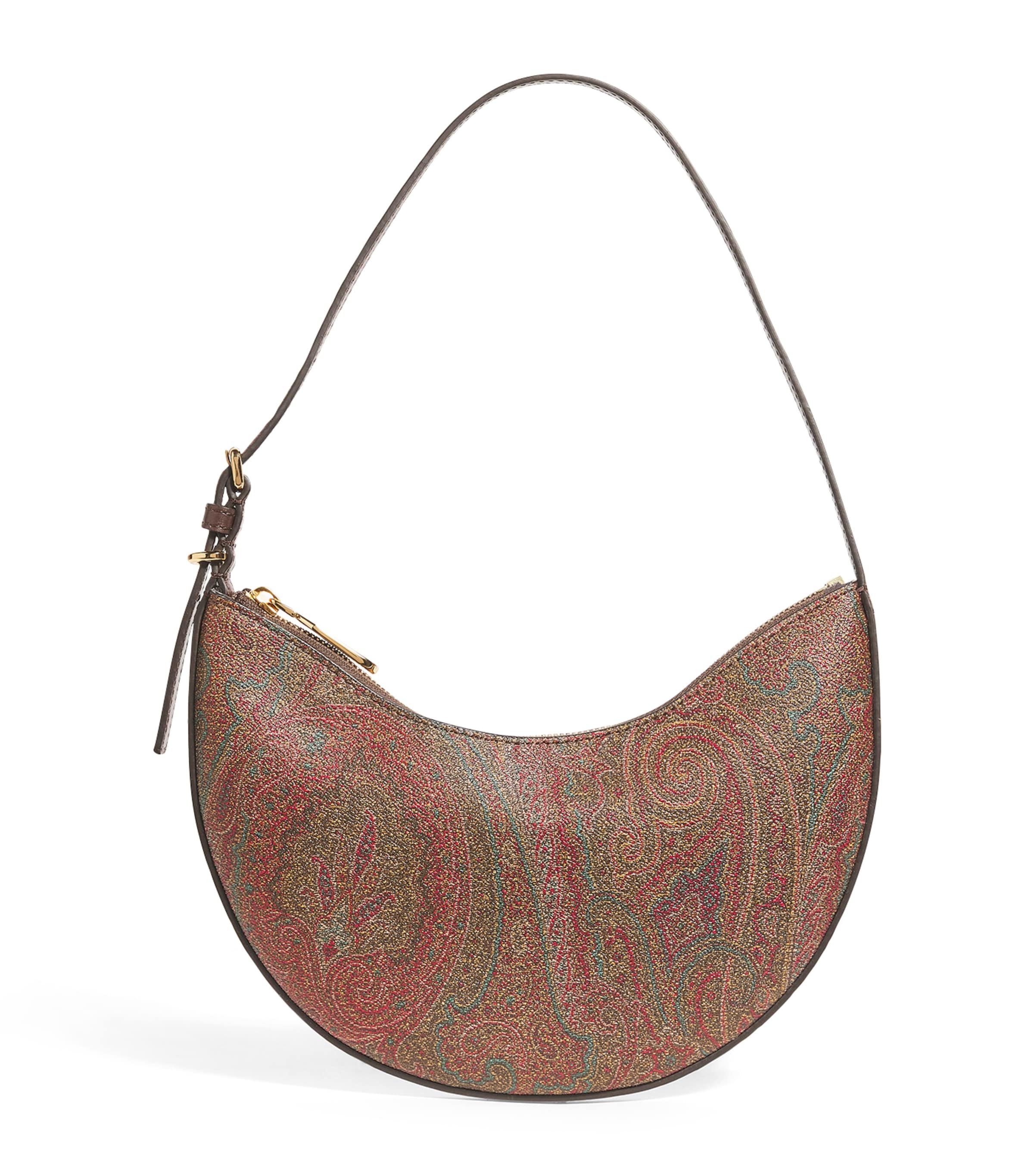 Etro Small Paisley Print Shoulder Bag In Brown