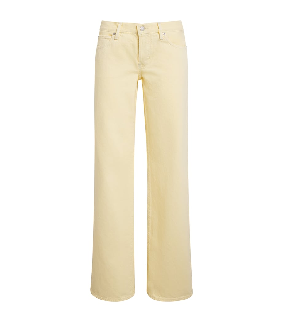 FRAME Womens The Pixie Gray Wide-Leg Jeans Limoncello Image 1