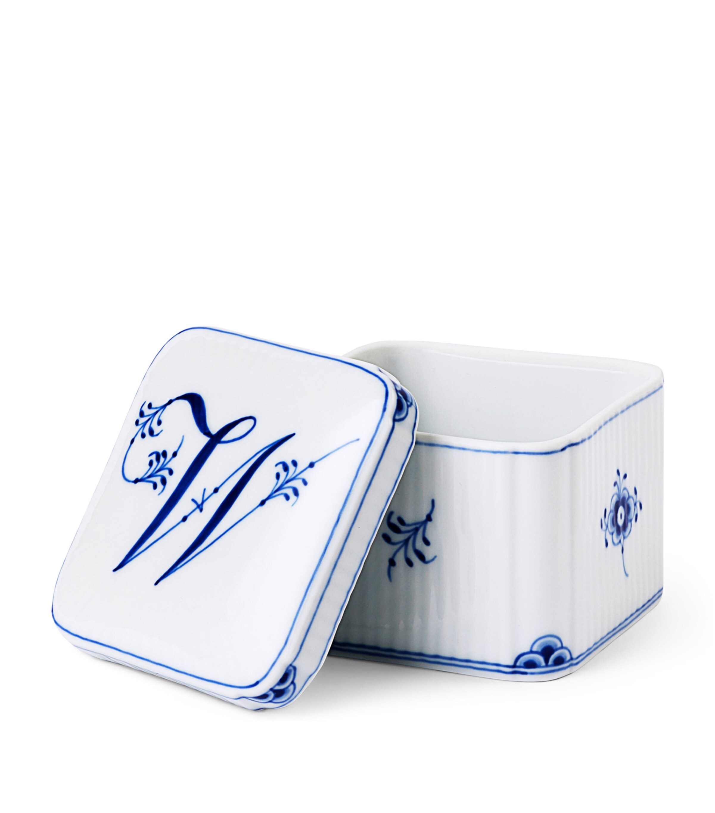 Royal Copenhagen Porcelain Alphabet Bonbonniere Blue Image 3