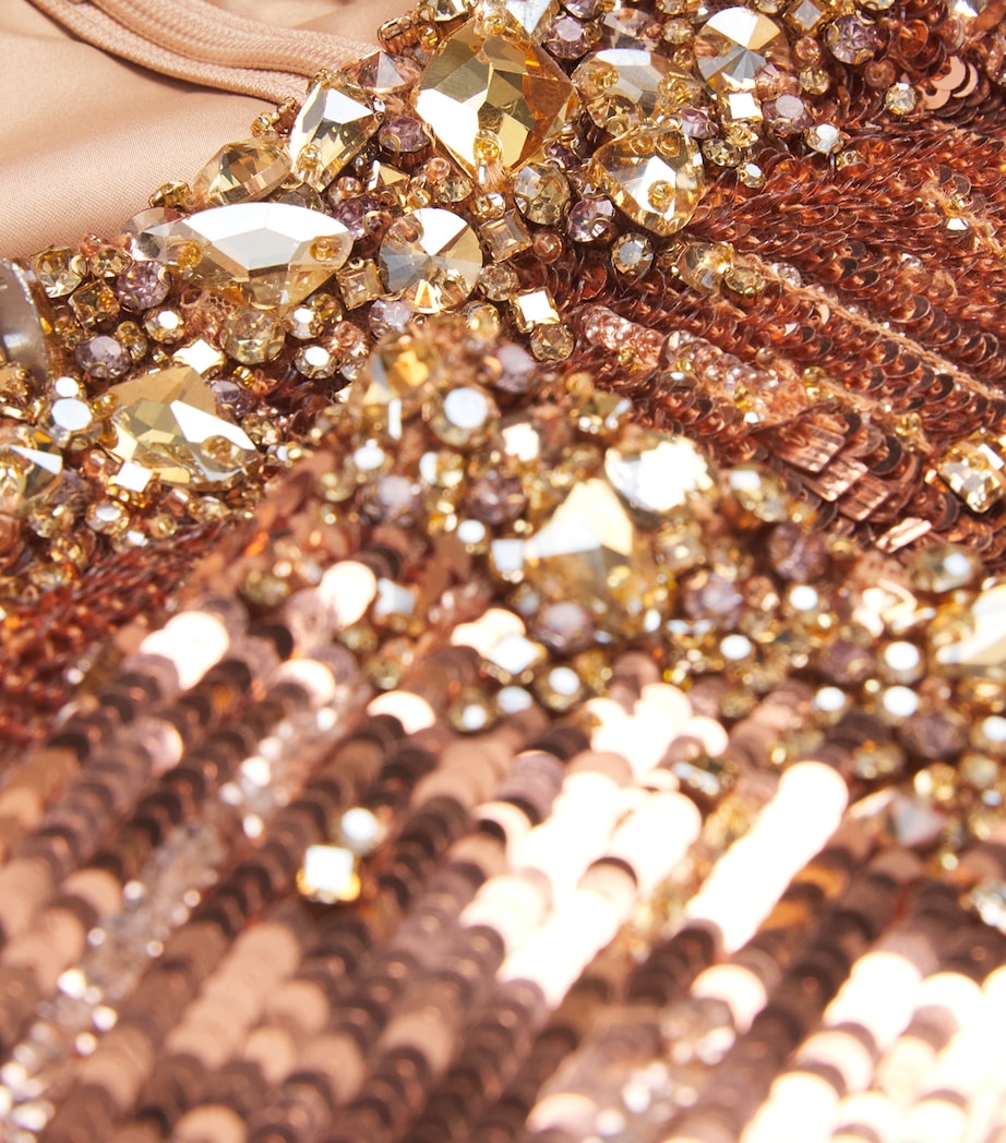 Jenny Packham Womens Sequinned Marnie Gown Sable Image 6