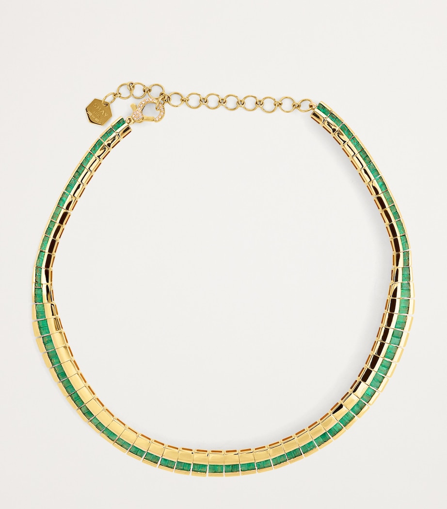 Yellow Gold and Emerald Baguette Choker YELLOW GOLD Image 1