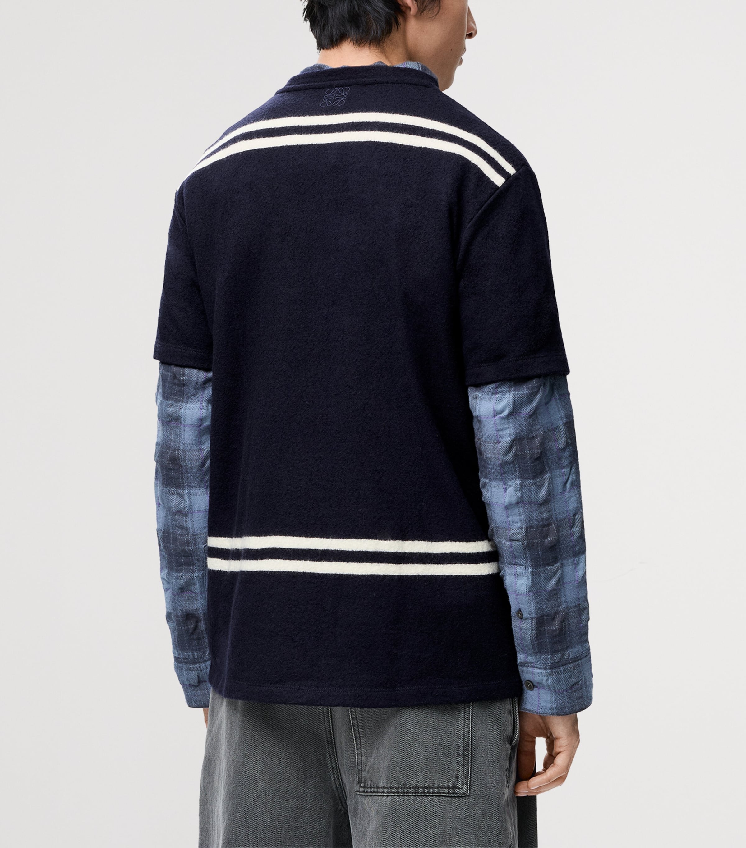 Wool-Blend Oversized T-Shirt NAVY/WHITE Image 4