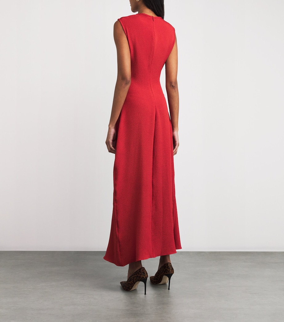 Jacquard Finial Midi Dress CARMINE Image 3