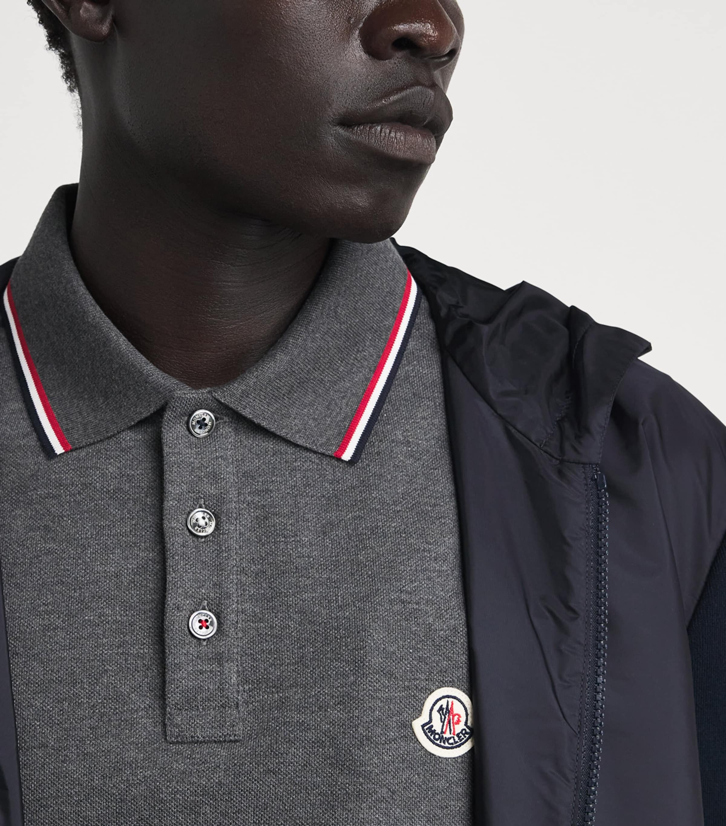 Moncler Mens Cotton Logo Polo Shirt Image 3