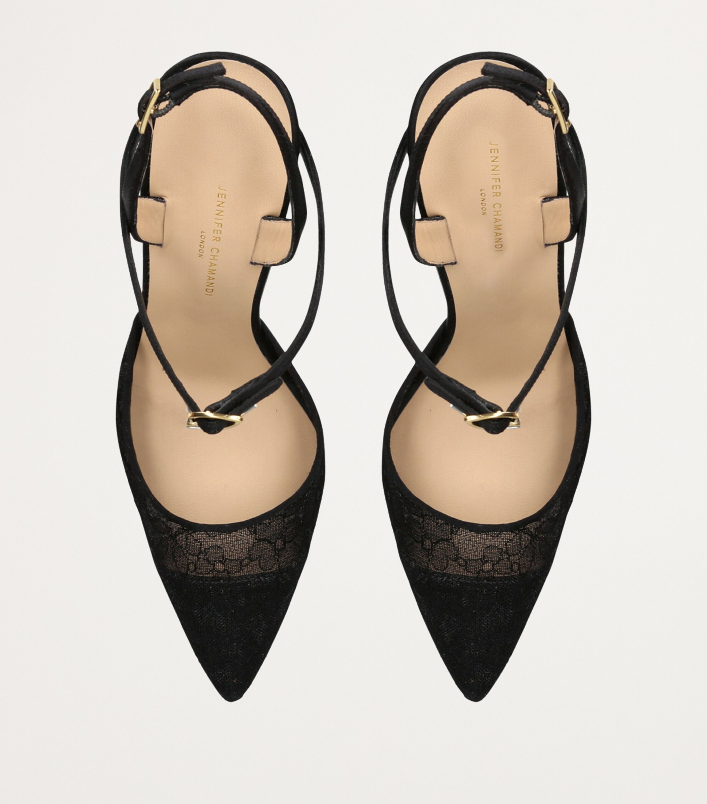 Jennifer Chamandi Black Lace Vittorio Slingback Pumps 105 | Harrods US