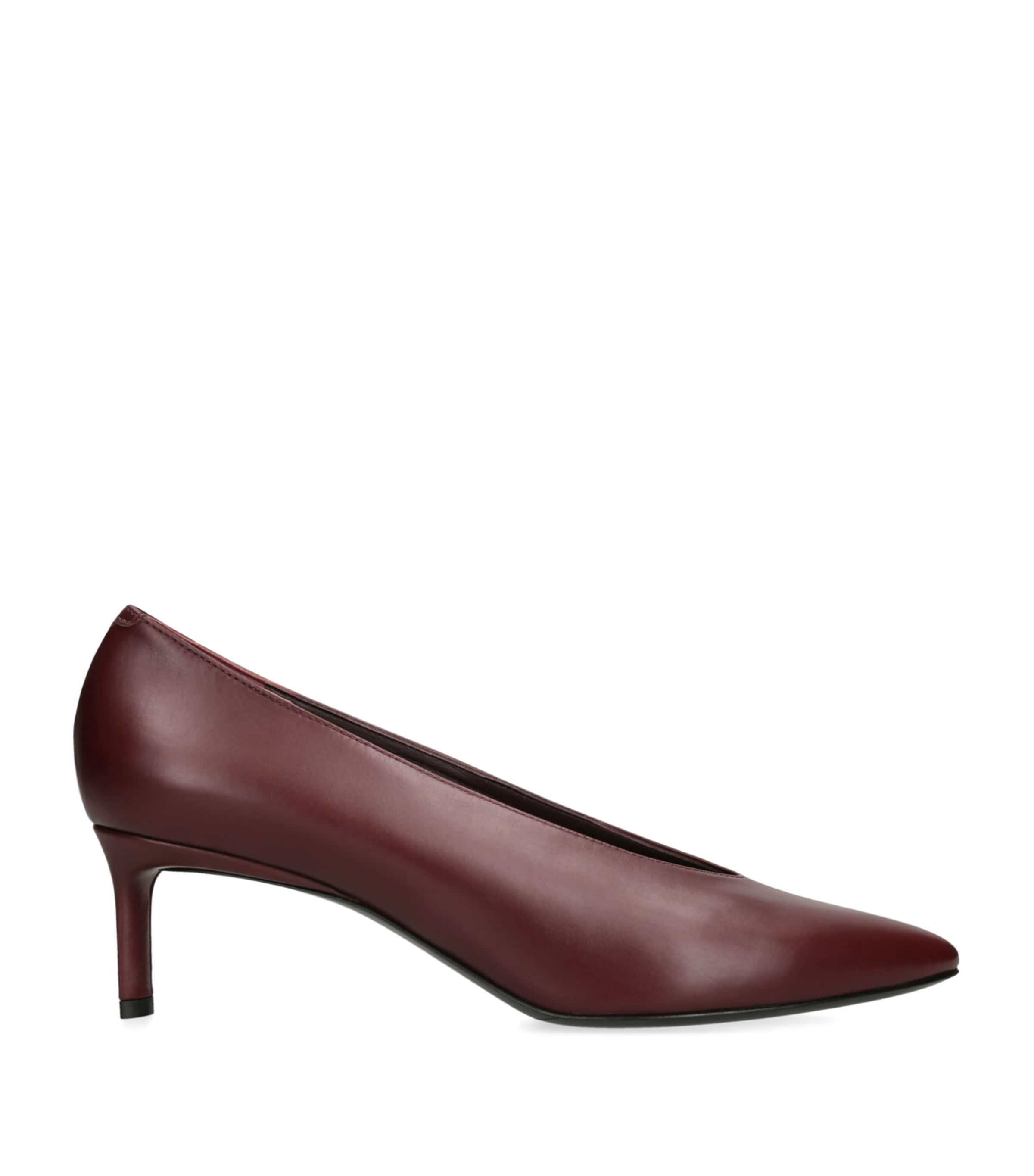 Co Leather Pointed Ballet Pumps 55 In Burgundy