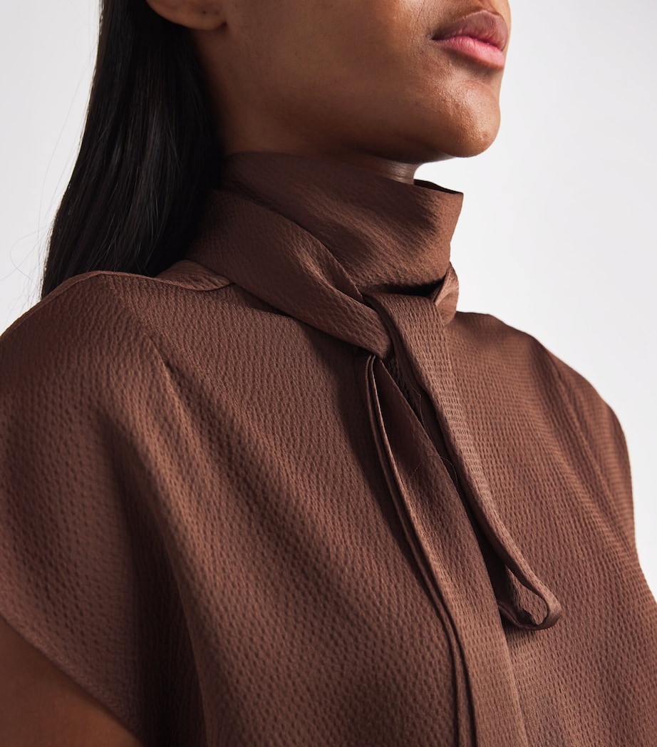 Charmeuse Tied Blouse BRW Image 6