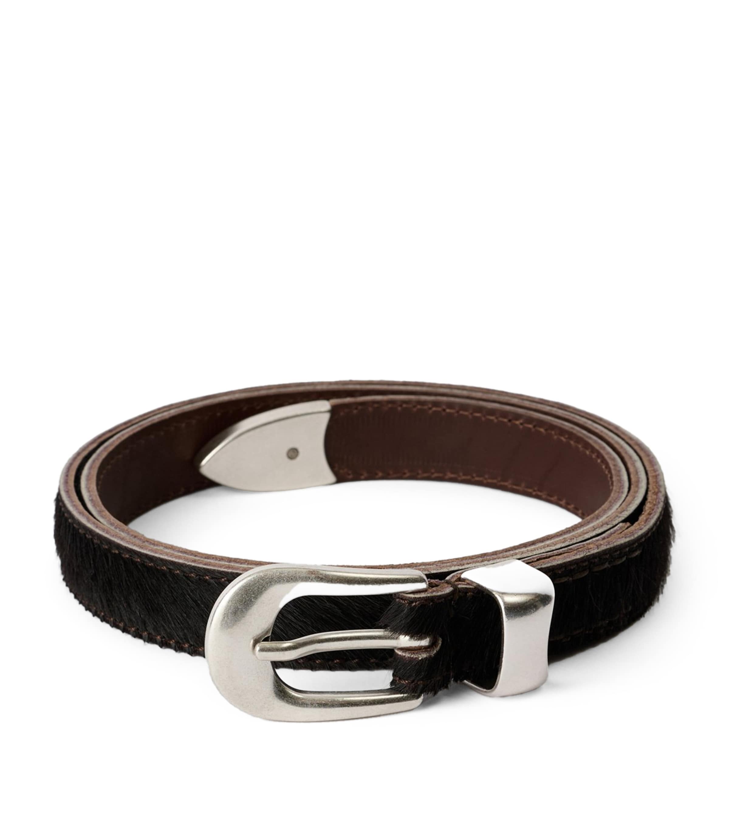 Hair-On Hide Leather Belt CHOCOLATE HAIR Image 1