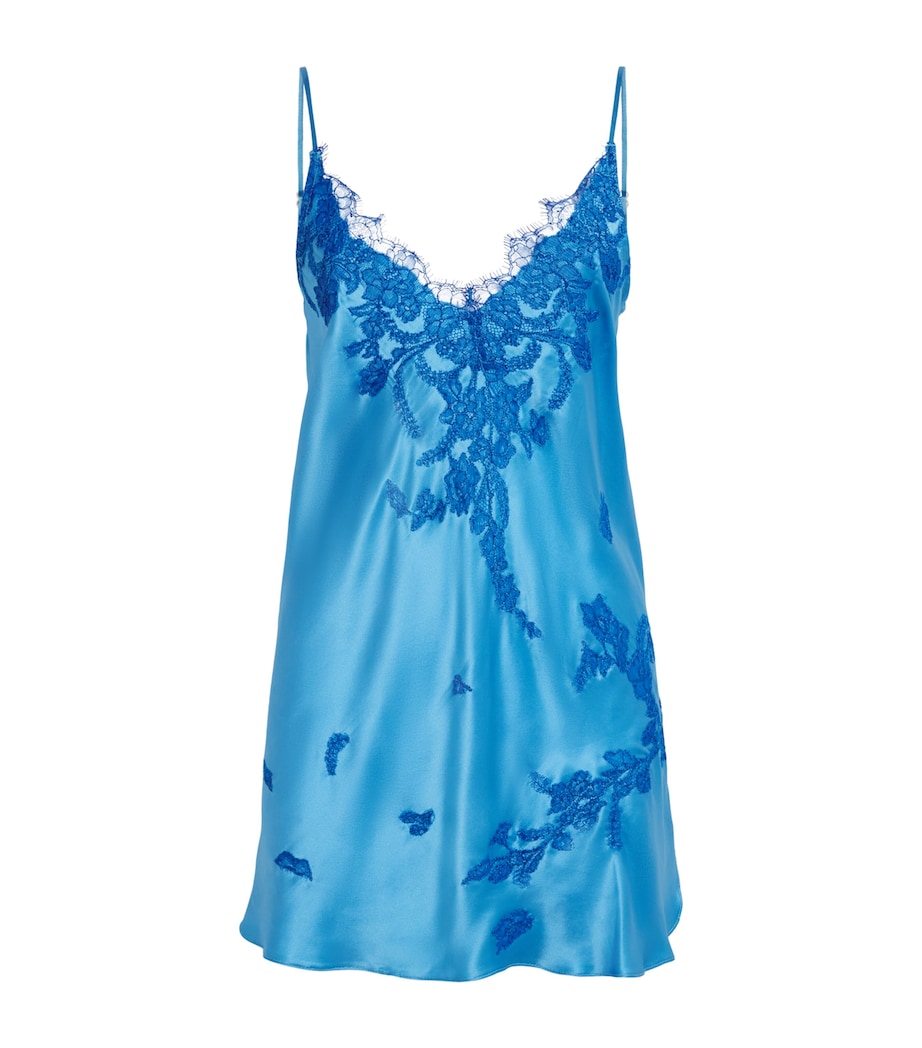 TORLOWEI Womens Silk Tokini Mini Slip Dress Cloud Blue/blue Image 1