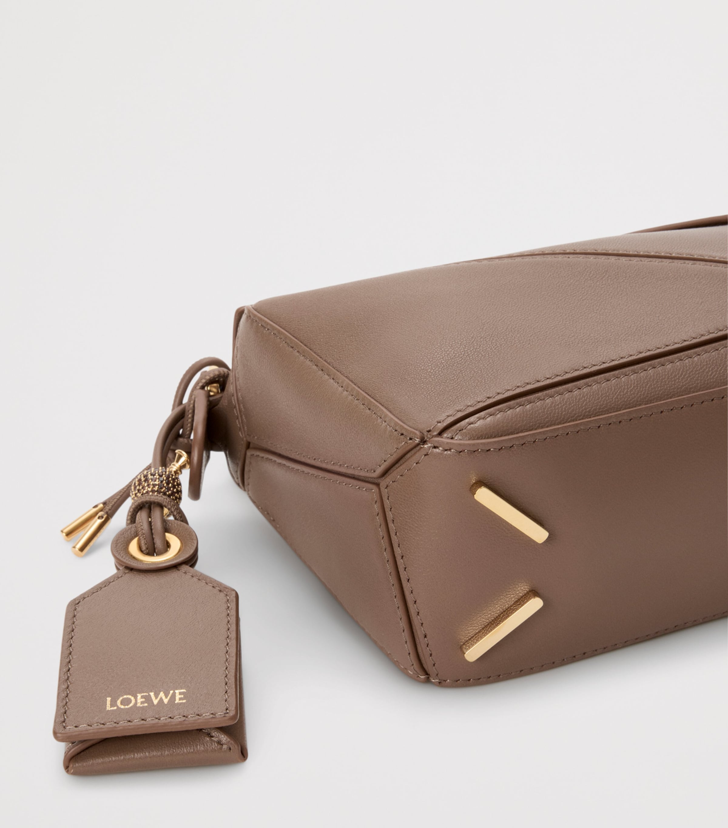 Mini Leather Puzzle Top-Handle Bag TAUPE Image 8