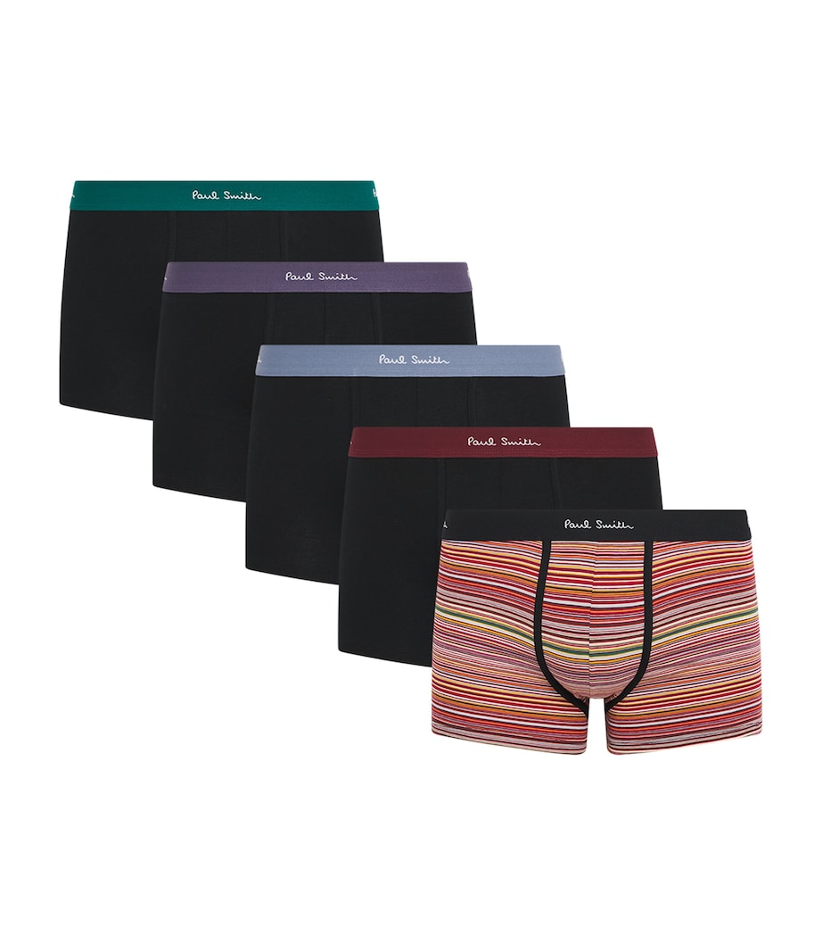 Stretch-Cotton Signature Stripe Trunks (Pack of 5) BLACK Image 1