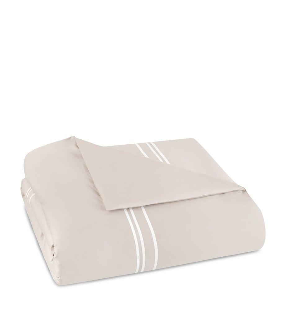 Sonata King Duvet Cover Set SAND/WHITE Image 1