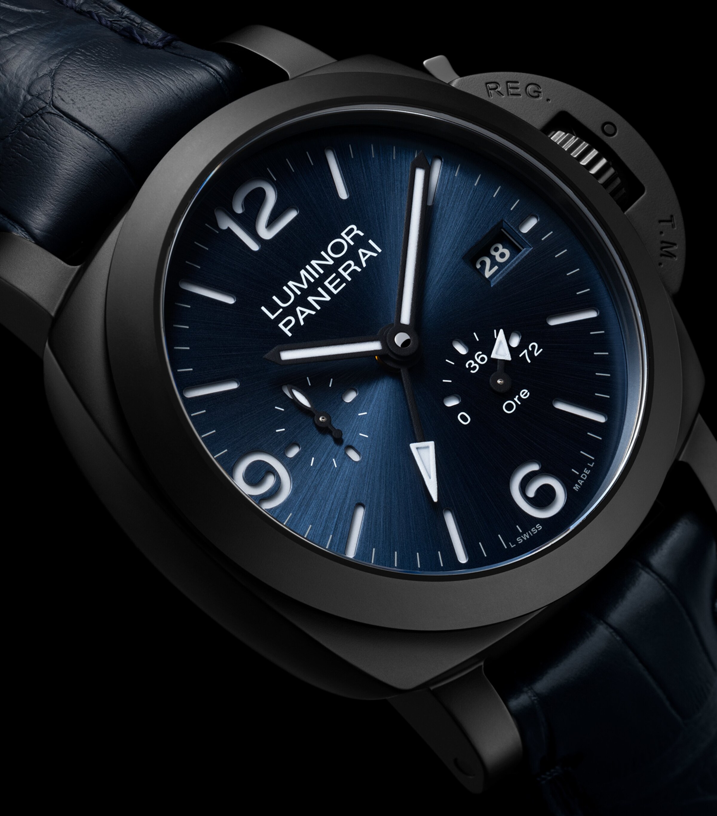 Panerai Ceramic Luminor GMT Power Reserve Watch 44mm Dark Blue Image 6