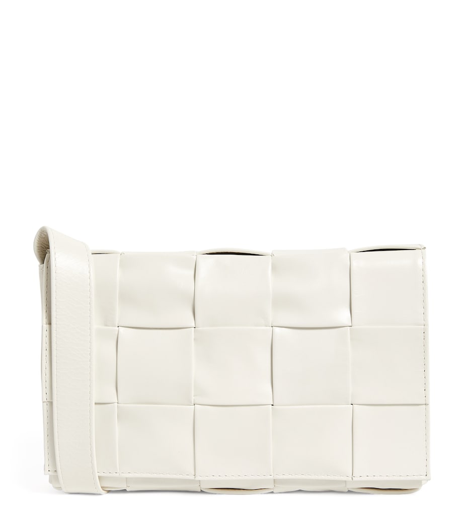 Leather Intreccio Cassette Cross-Body Bag WHITE-SILVER Image 1