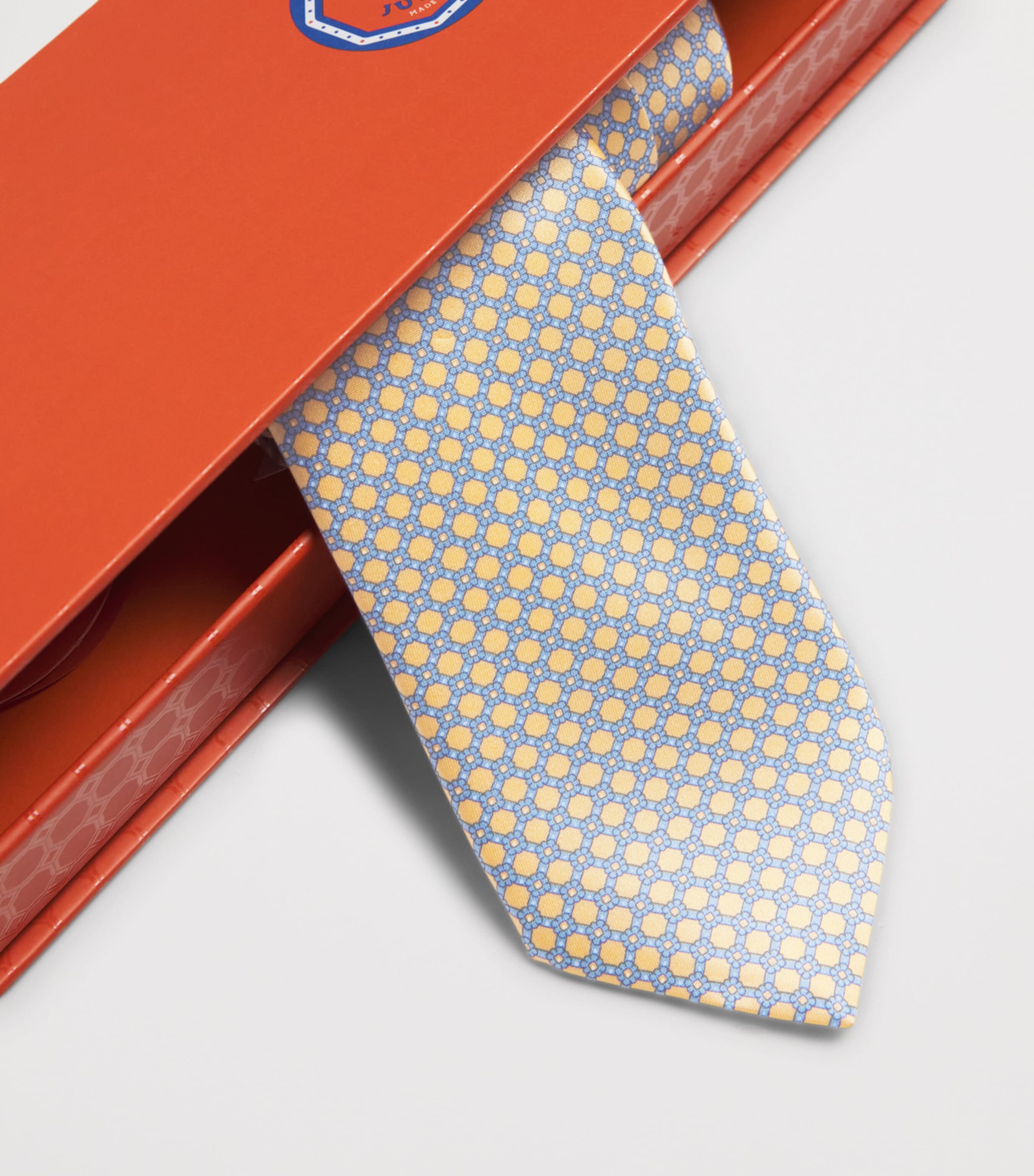 Stefano Ricci Kids Silk Geometric Print Tie C. Yell Lght Blu Image 2