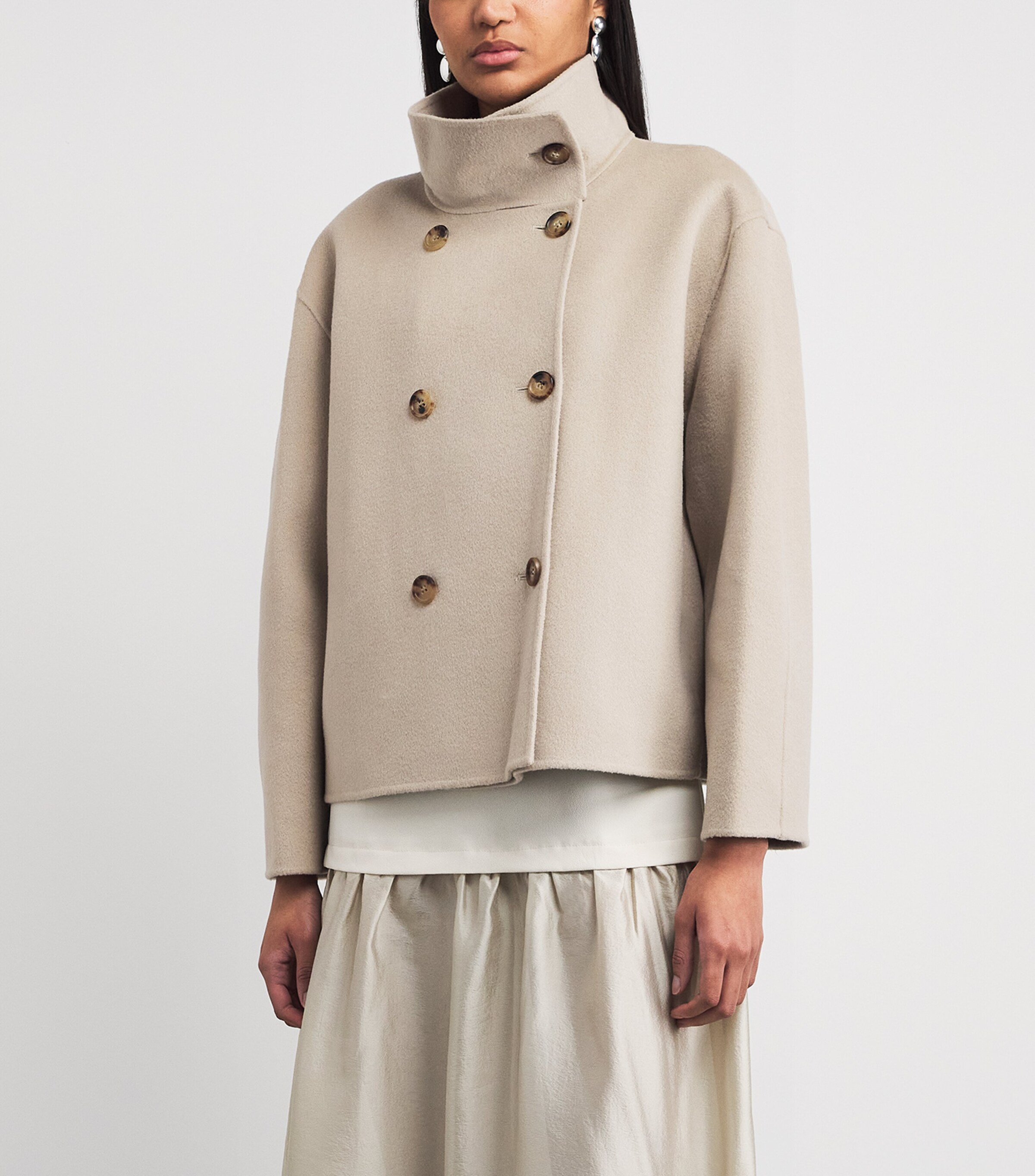 Stylein Womens Wool Tove Trench Coat Oyster Image 4