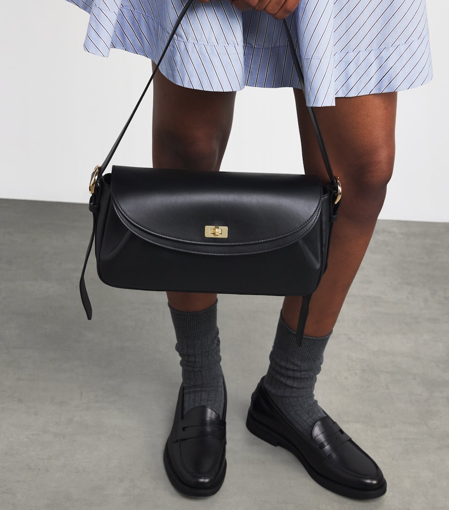 Leather Le Mambo Shoulder Bag BLACK Image 5