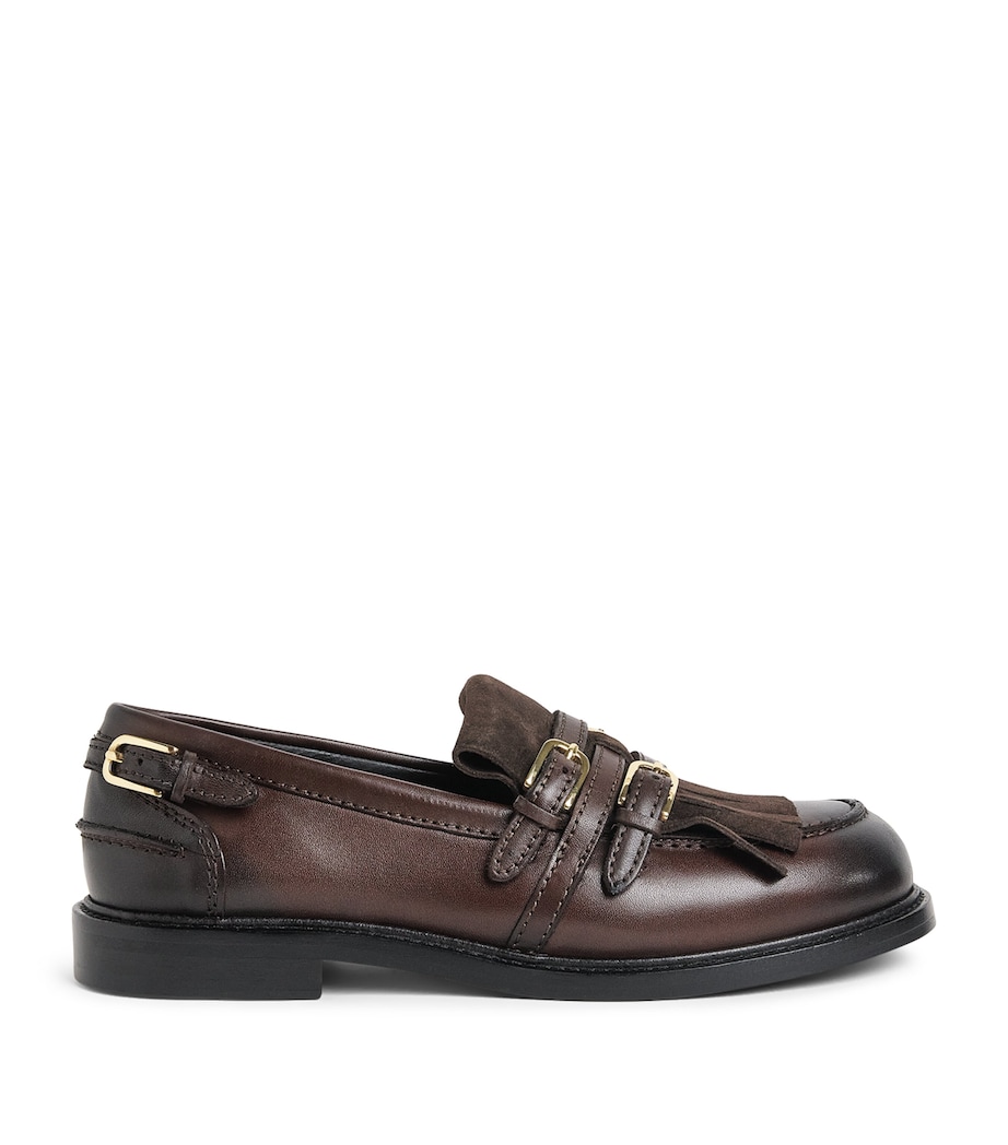 Sandro Paris Leather Buckled Loafers Brown Image 1