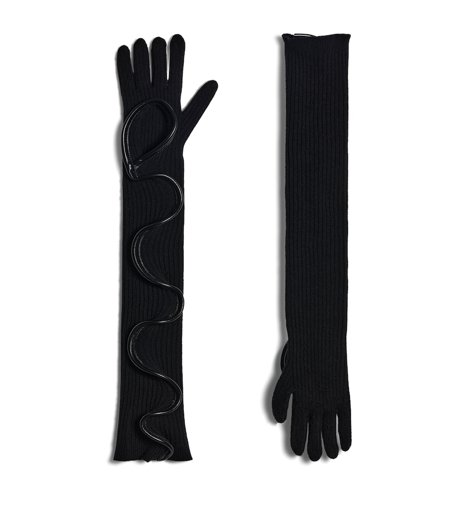 Schiaparelli Ruffle Gloves Black Image 1