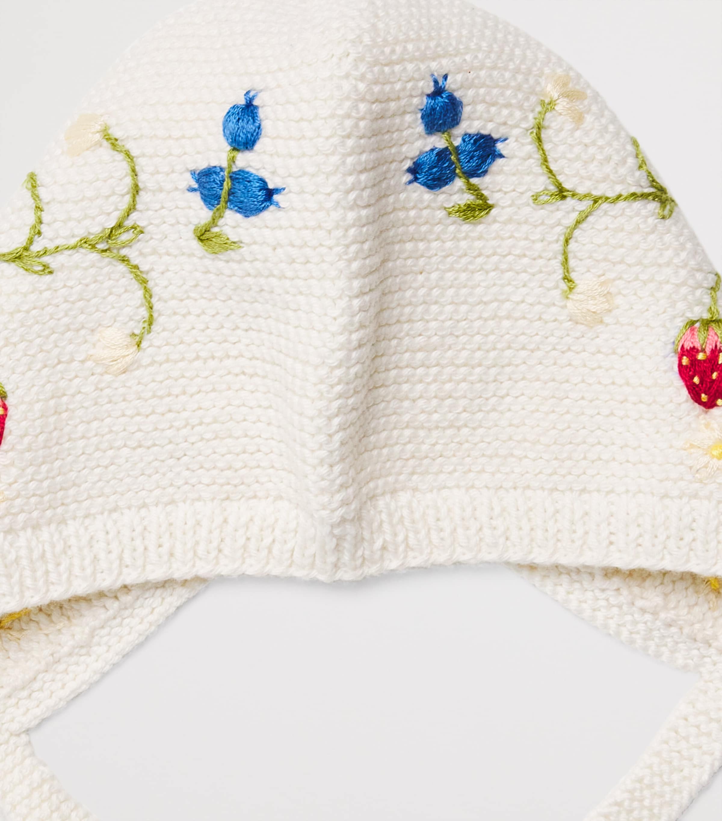 Shirley Bredal Cotton Embroidered Strawberry Bonnet Mw Marshmellow Image 3