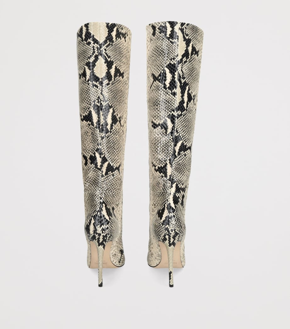 Leather Python Print Knee-High Boots 105 OTHER Image 2