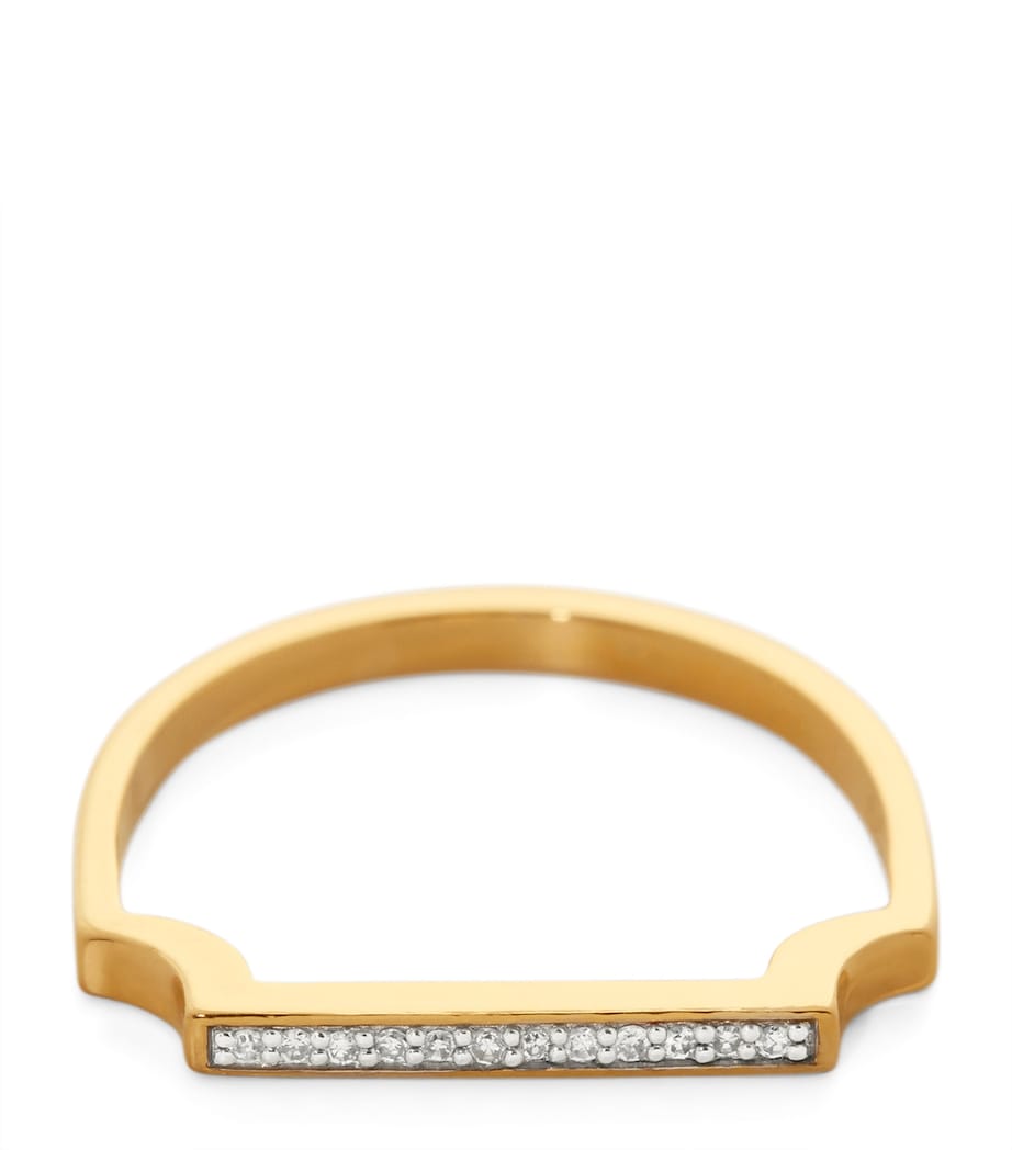 Gold Vermeil and White Diamond Signature Thin Ring 18K GOLD VERMEIL Image 1