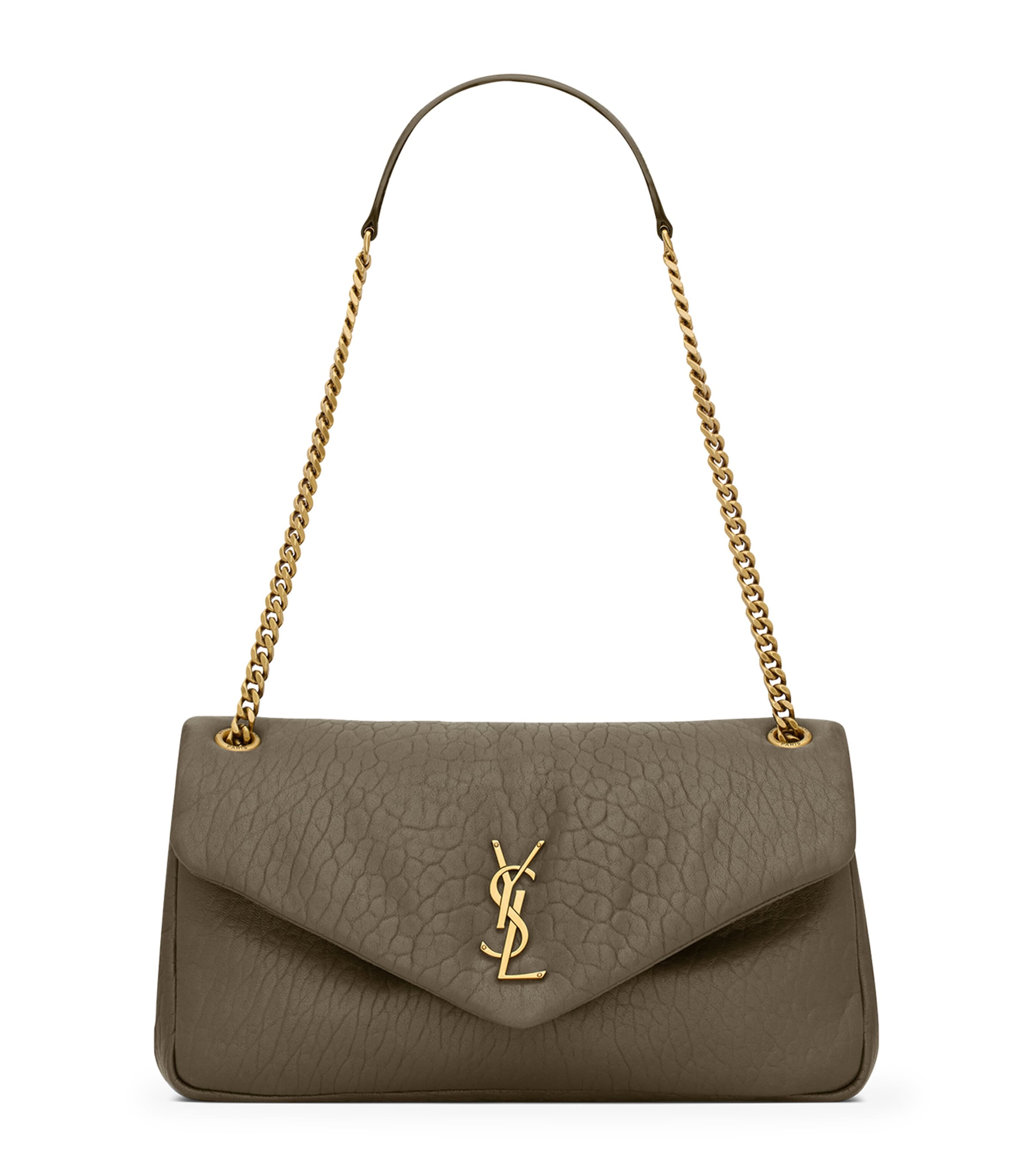 Saint Laurent Medium Lambskin Calypso Shoulder Bag In Green