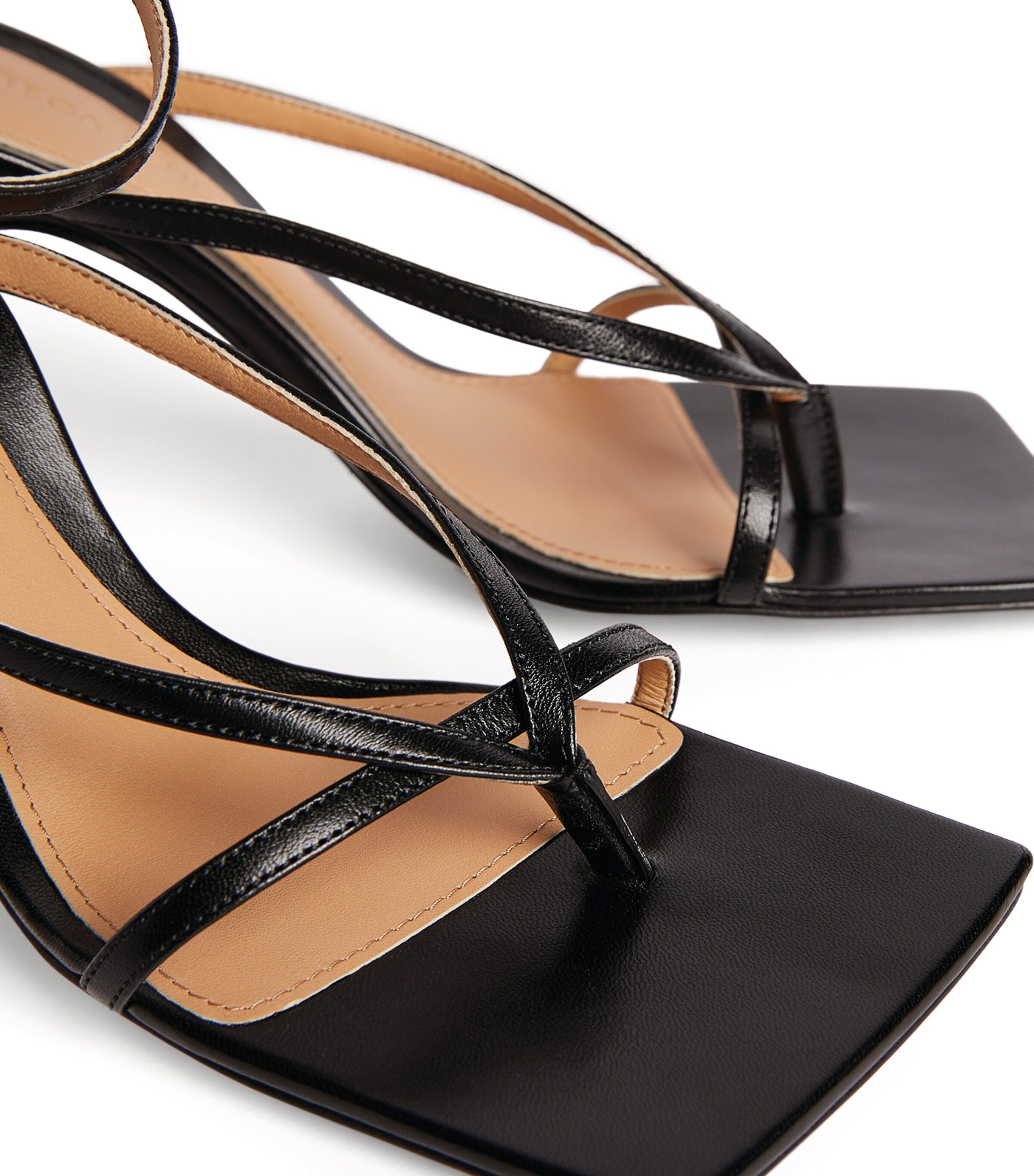 Leather Stretch Sandals 90 NERO/NERO Image 9