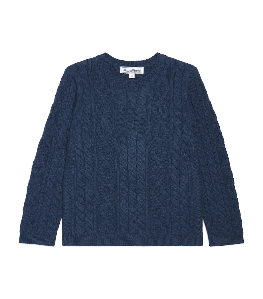Tartine et Chocolat Wool-Blend Cable-Knit Sweater (5-12 Years) Image 1