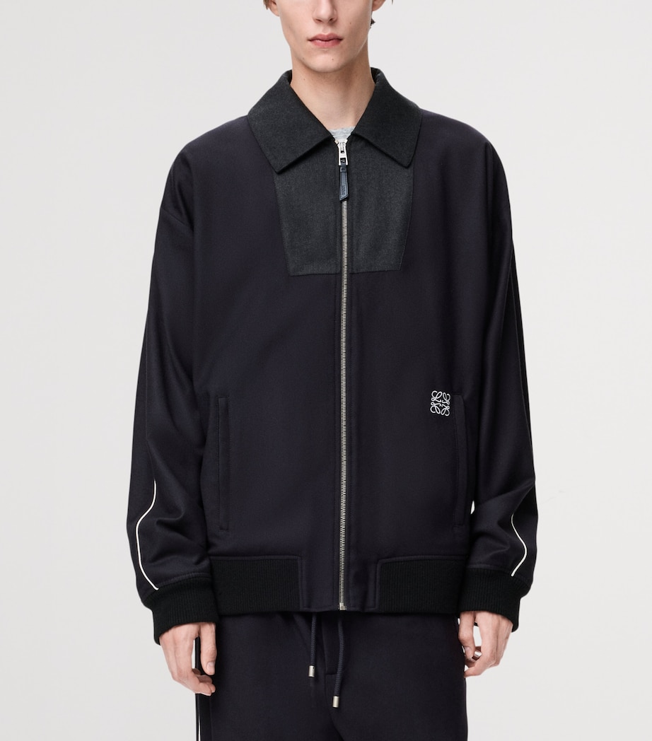 Wool-Blend Track Jacket NAVY/GREY Image 3
