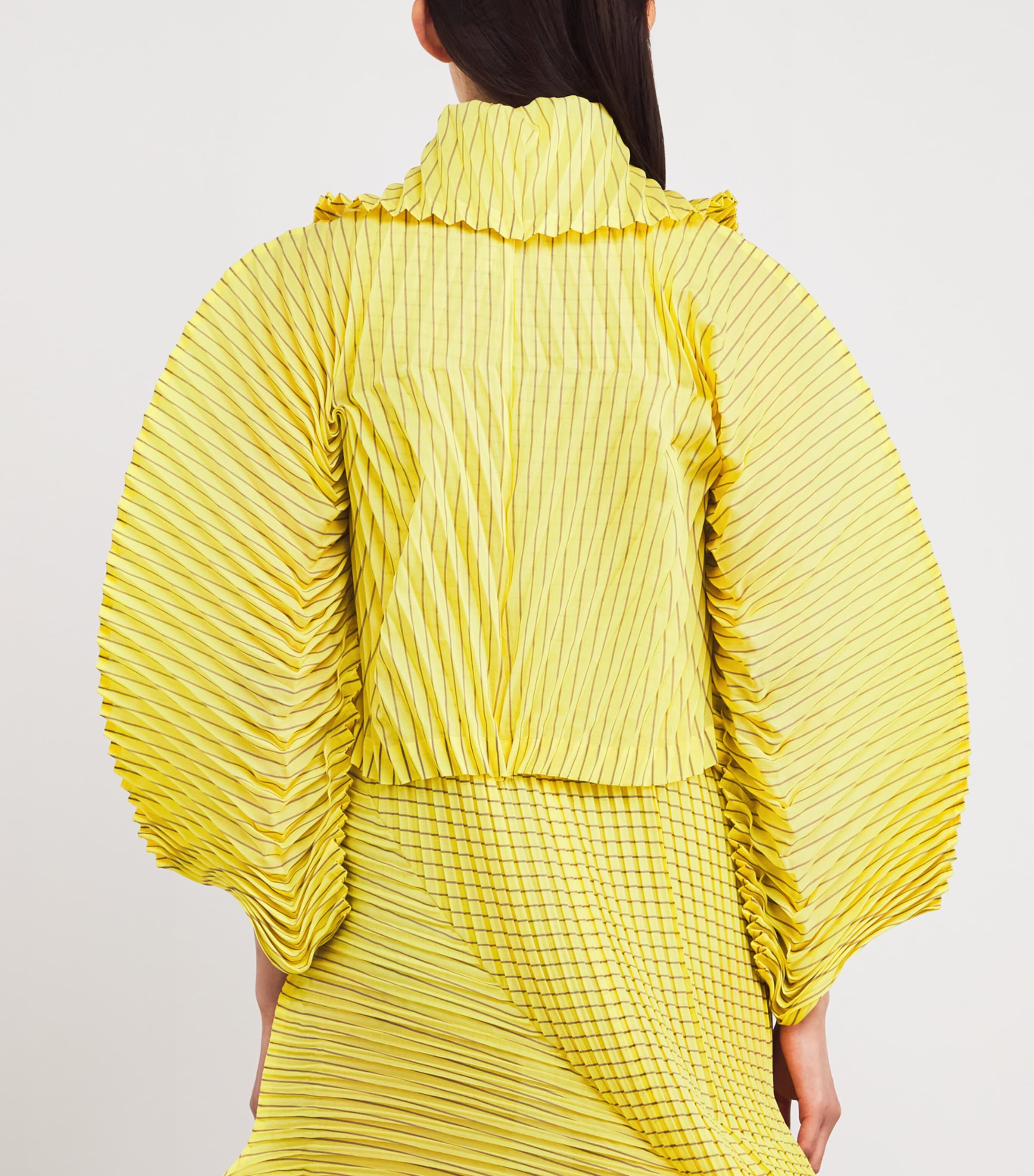 Hand Pleats Stripe Jacket YELLOW-HUED Image 4