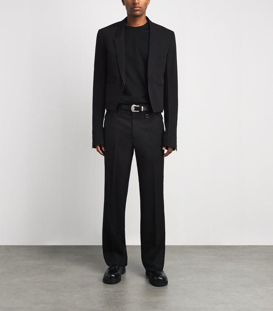 Wooyoungmi Mens Wool Straight Trousers Black Image 2