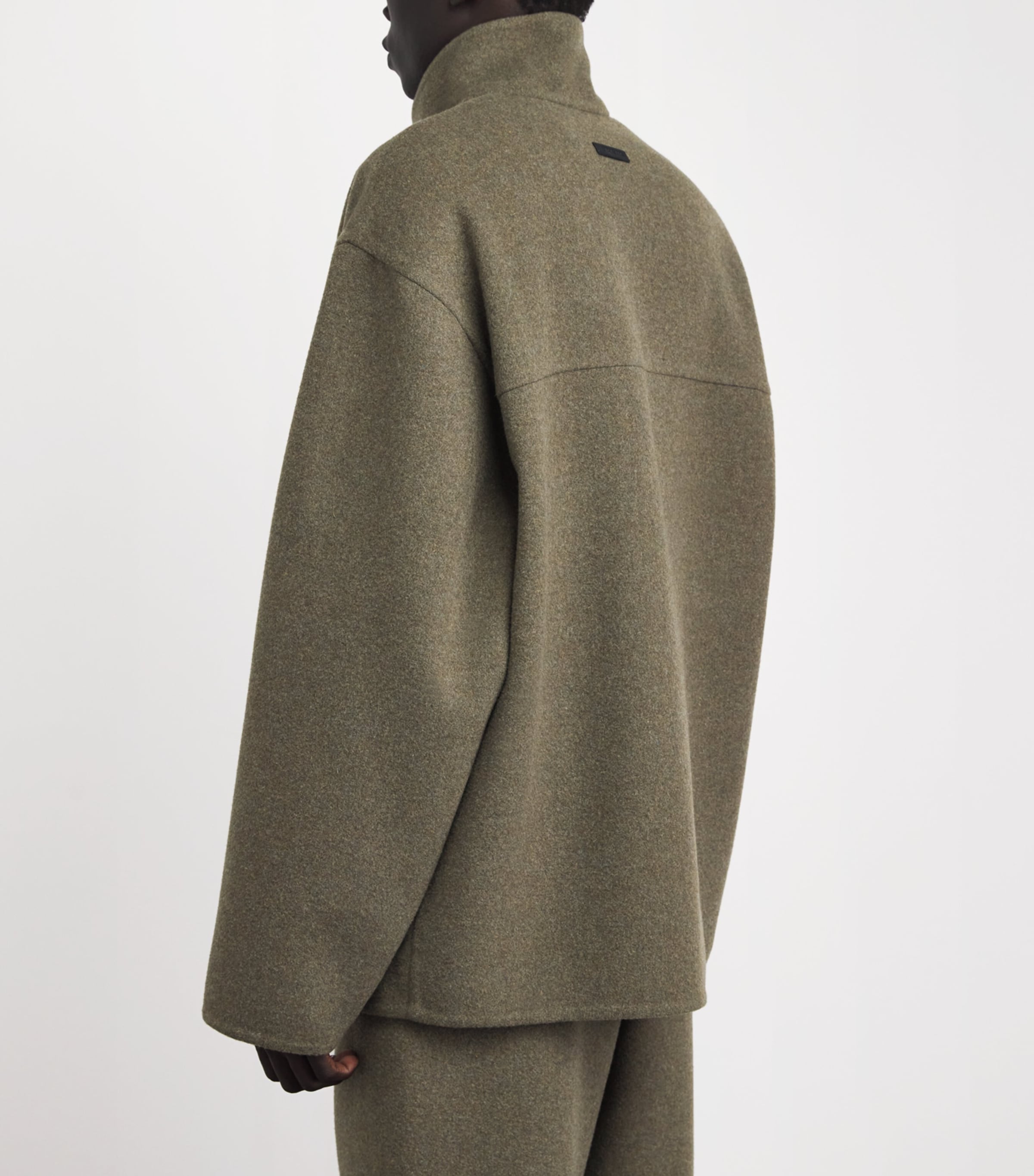 Fear Of God Mens Virgin Wool Overcoat Khaki Melange / Image 5