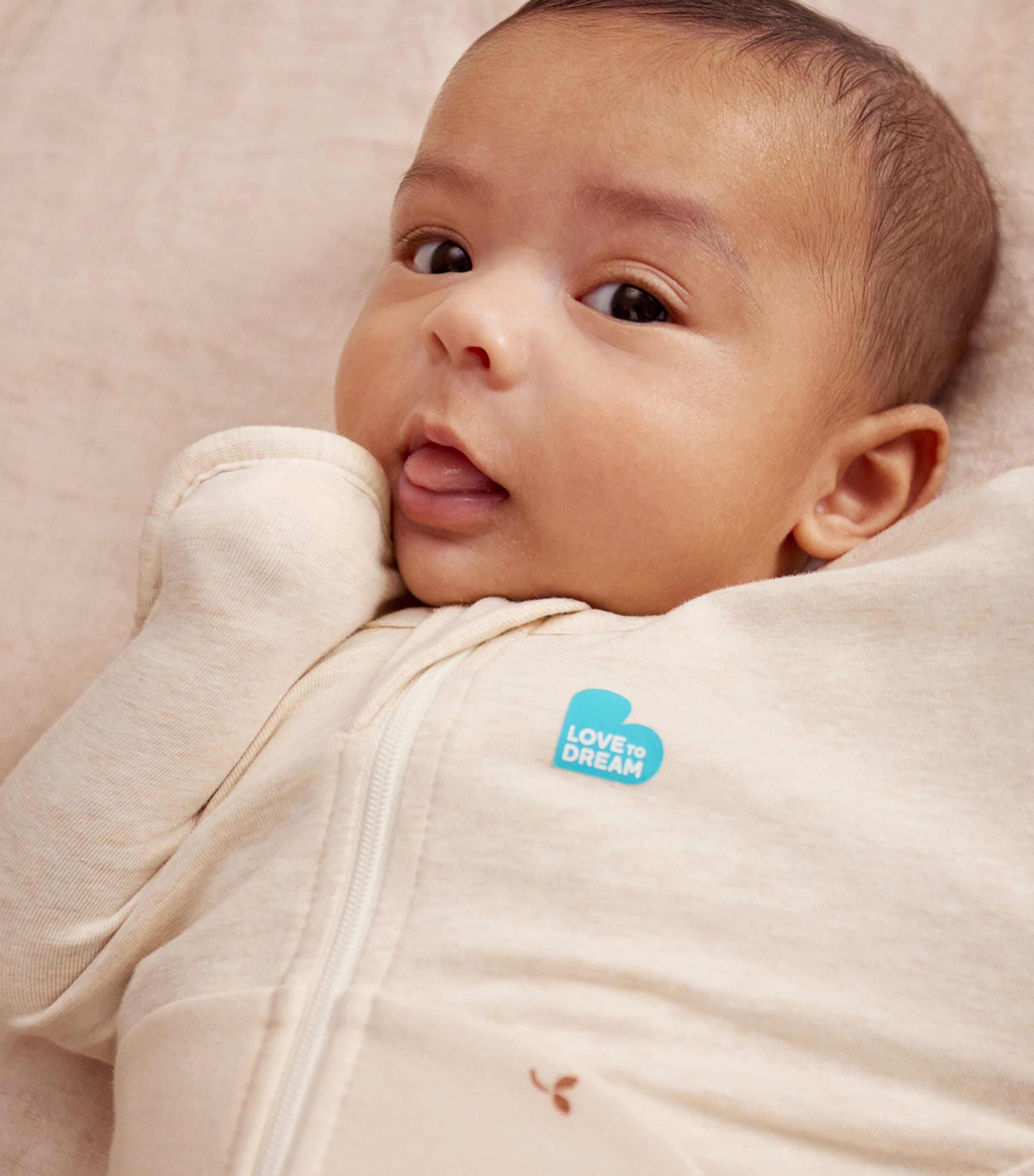 1.5 Tog Stretch-Cotton Twigs Swaddle (Medium) OATMEAL Image 3