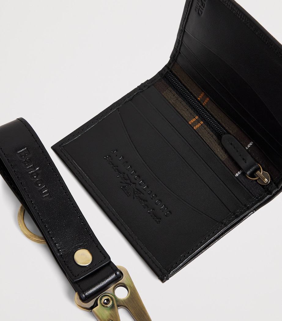 Leather Brunton Wallet and Cardholder Gift Set BLACK DEBOSS TARTAN Image 3