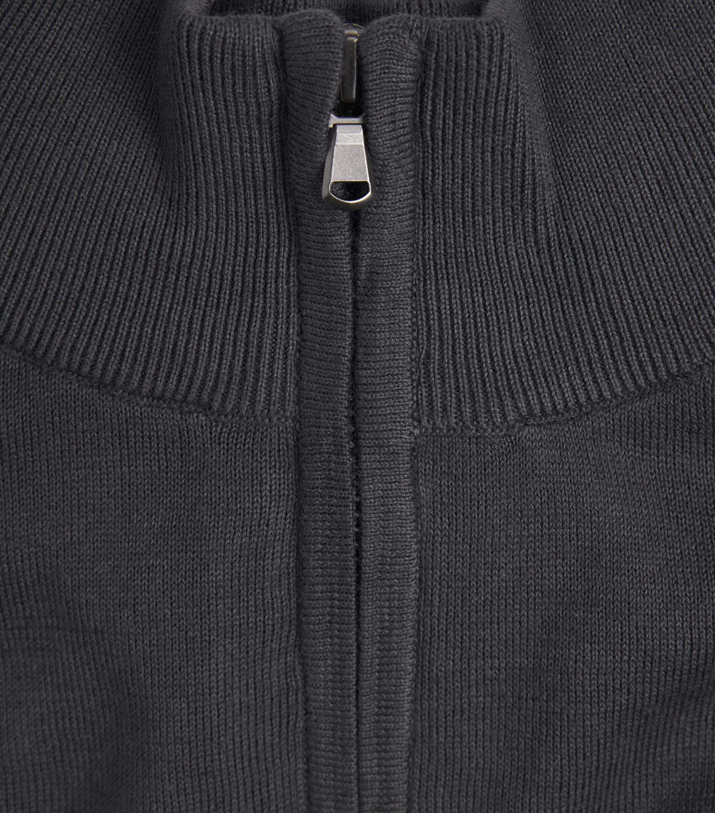 Sunspel Mens Sea Island Cashmere Half-Zip Sweater Anthracite Image 6