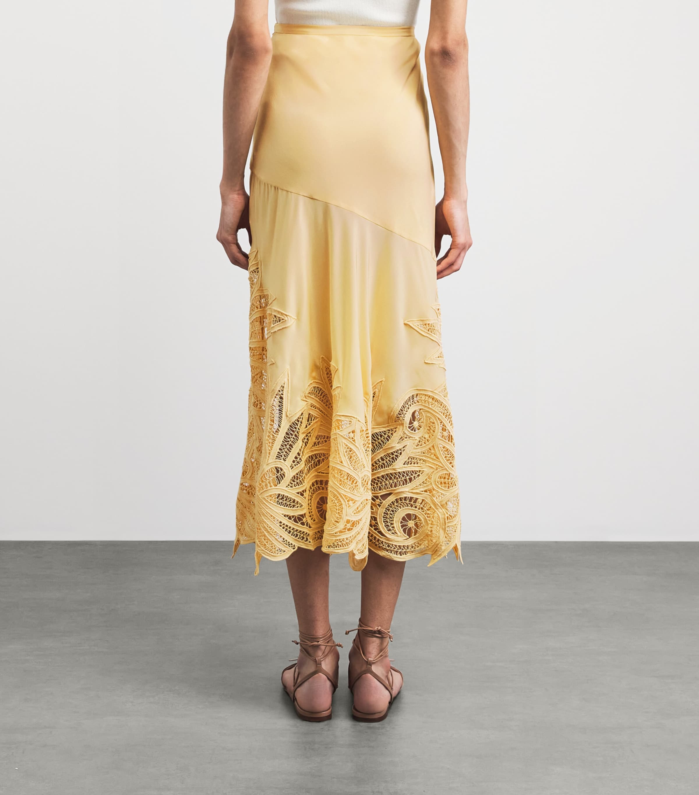 Ulla Johnson Womens Silk Embroidered Oona Maxi Skirt Dandelion Image 5