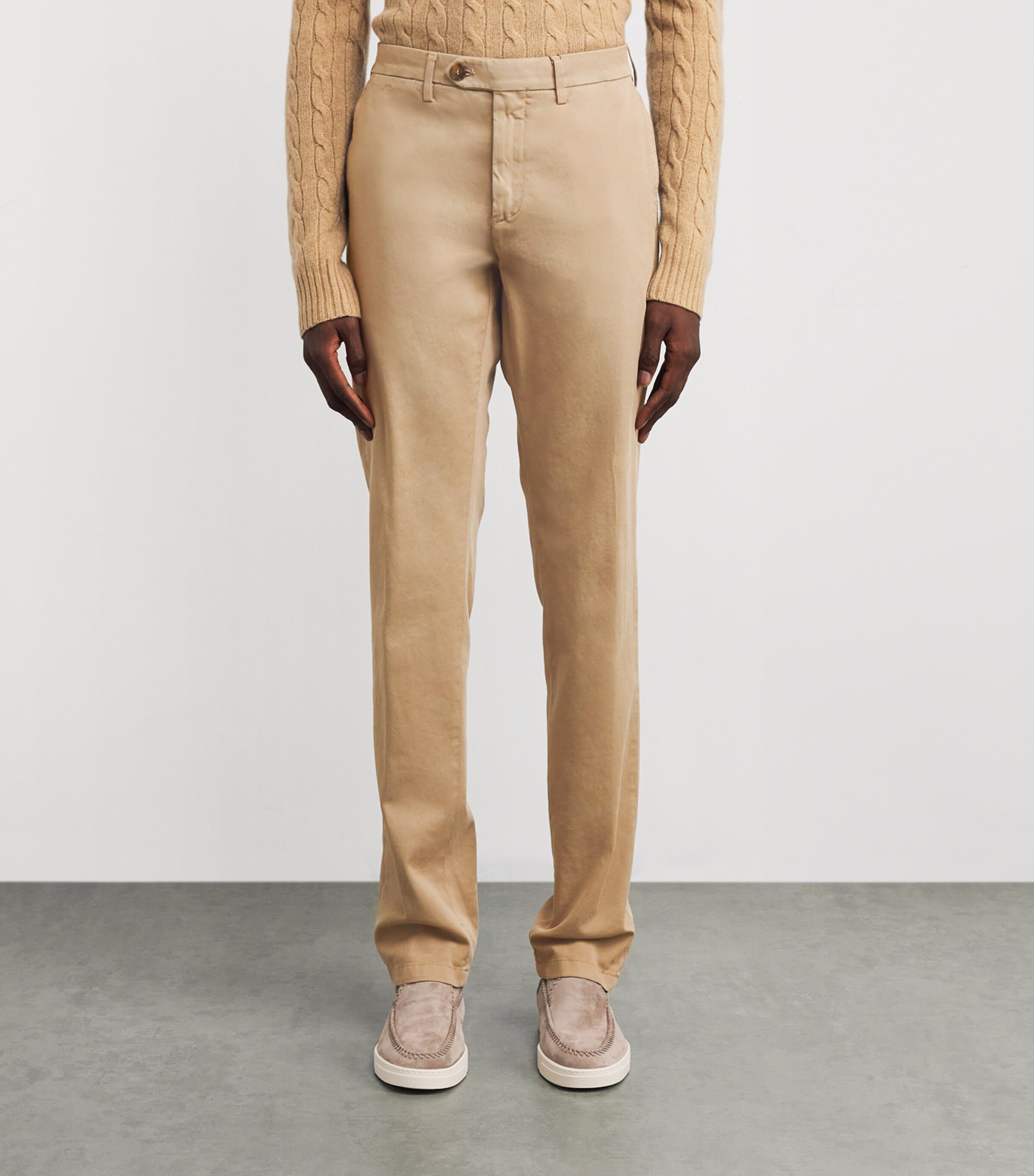 Canali Mens Stretch-Cotton Straight Chinos Image 3