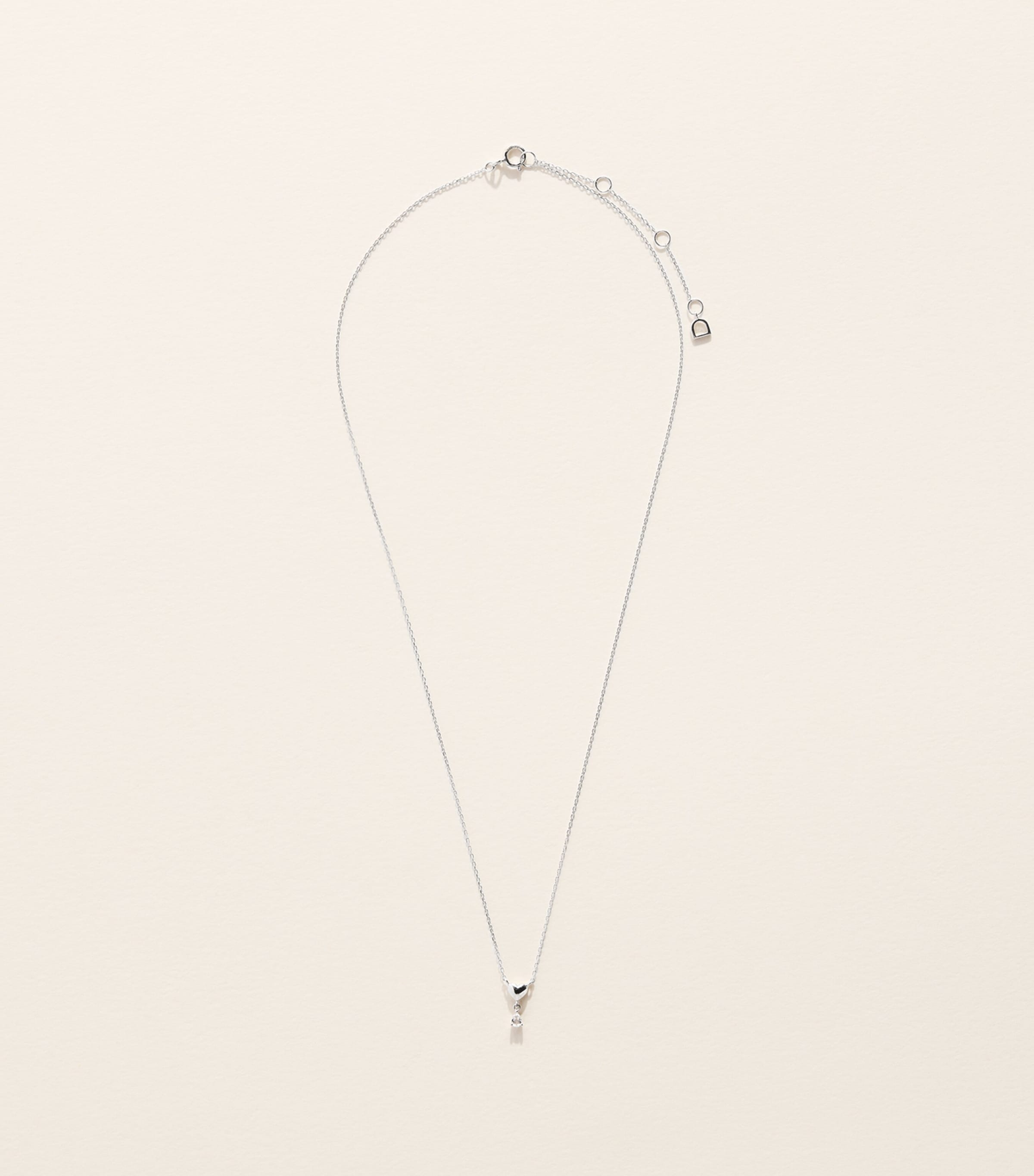 Astrid & Miyu White Gold and Topaz Heart Necklace White Gold Image 3