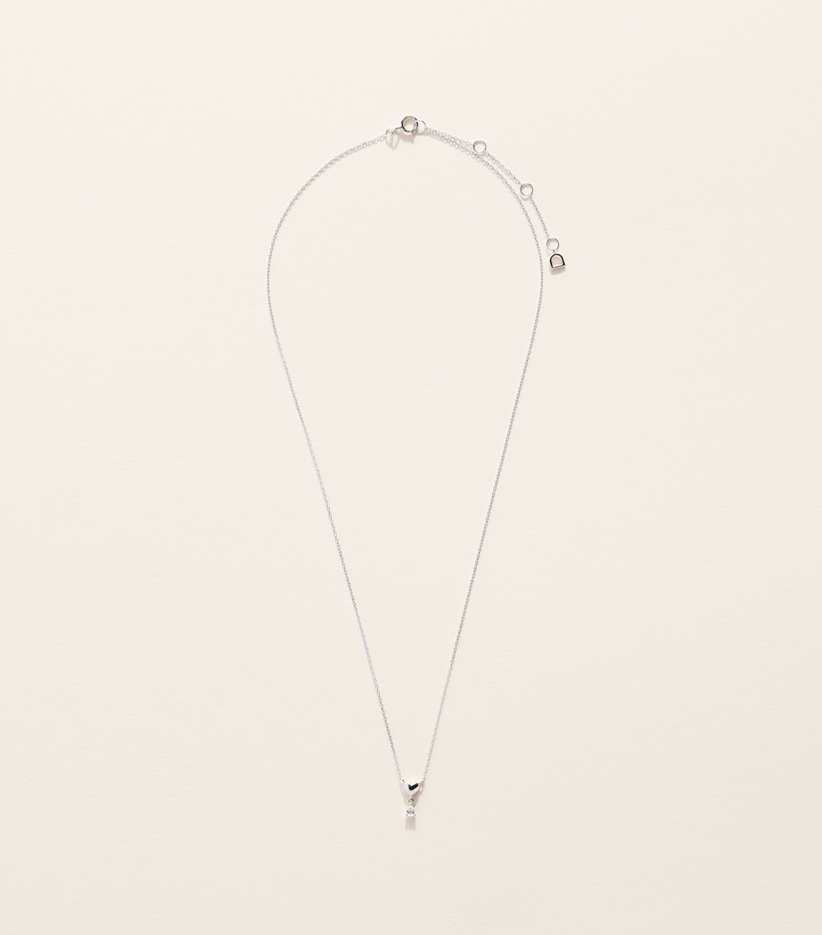 Astrid & Miyu White Gold and Topaz Heart Necklace White Gold Image 3